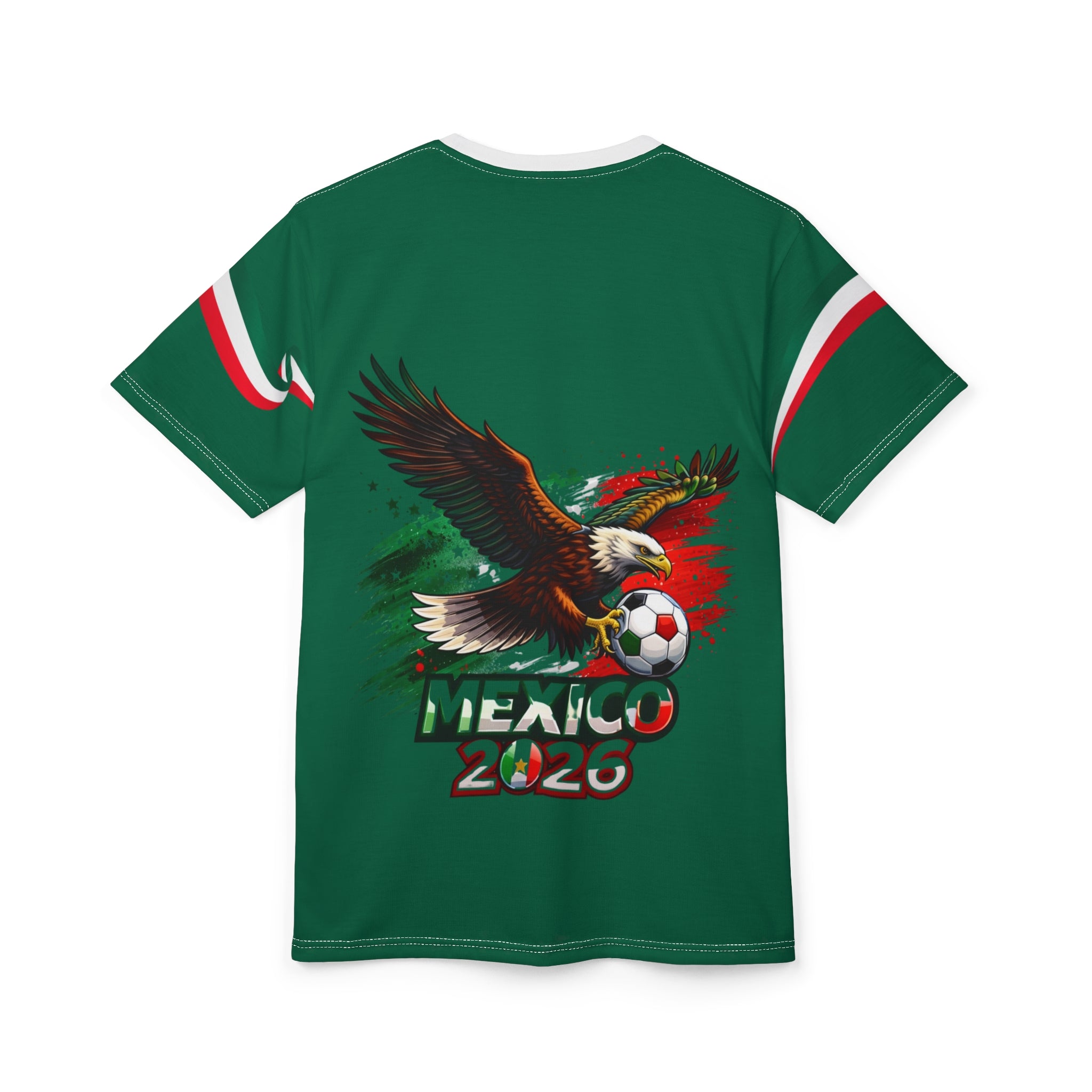 Mexico Pride Tee — Green Mexican Flag Soccer Jersey Shirt