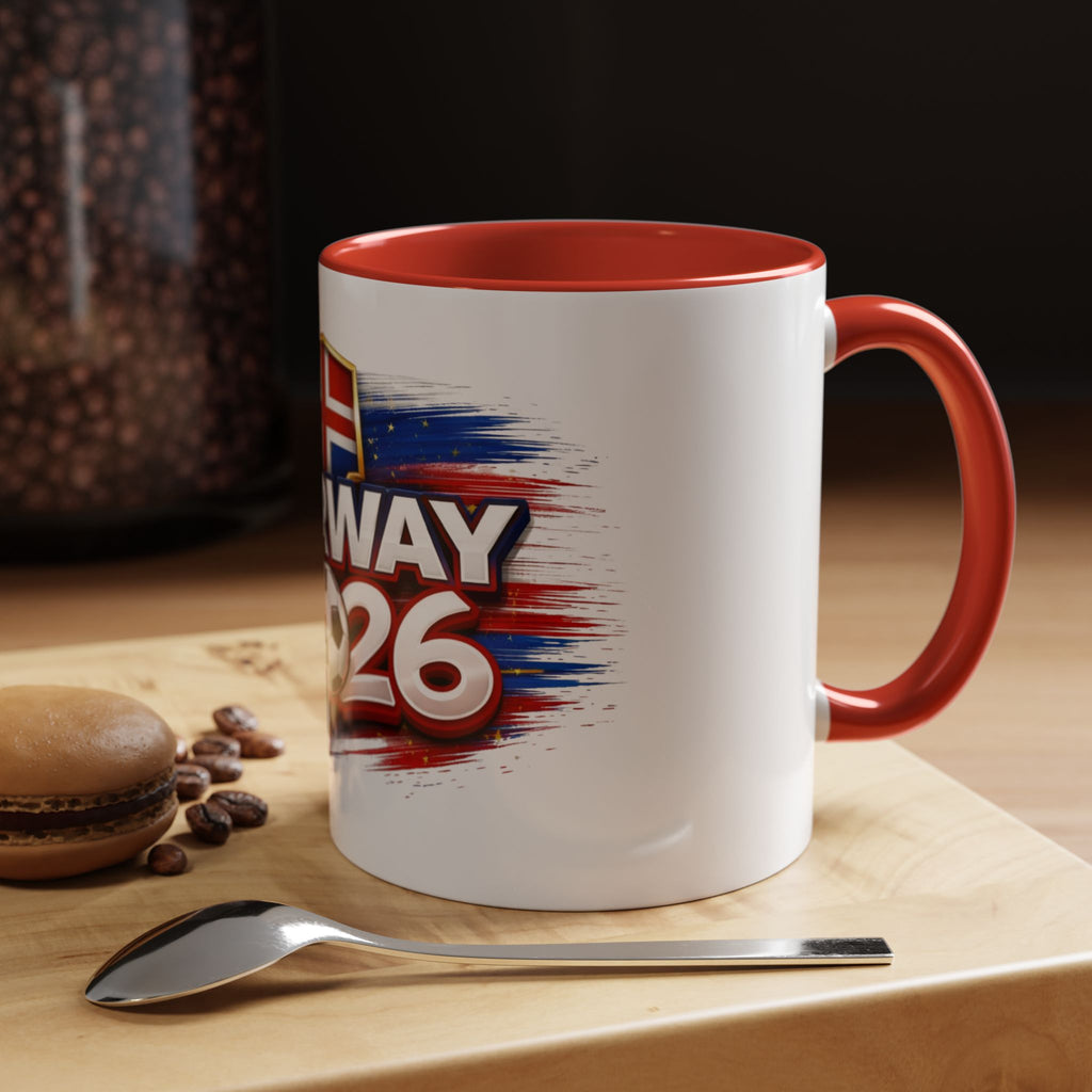 Norway 2026 Soccer Fan Accent Coffee Mug — Cup Supporter Gift