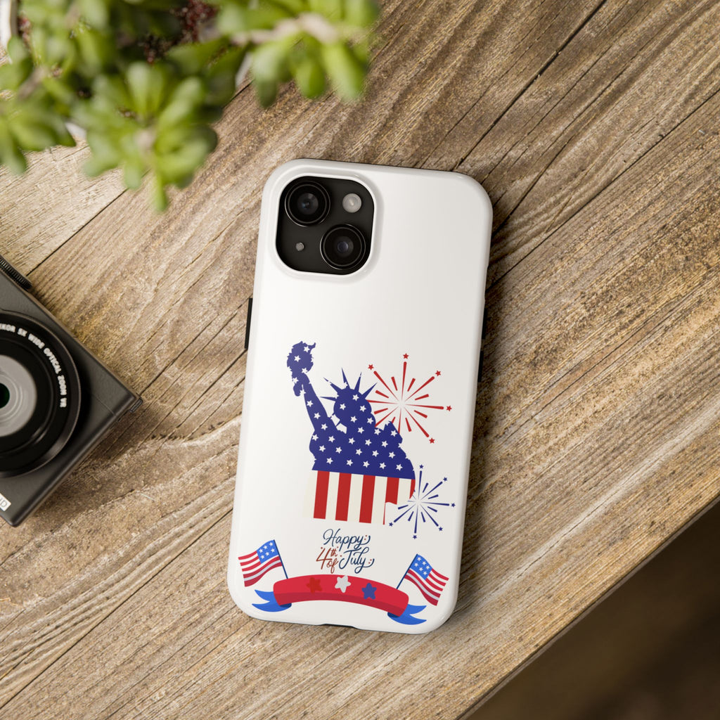 4th of July Tough Phone Case — Statue of Liberty USA Flag Design