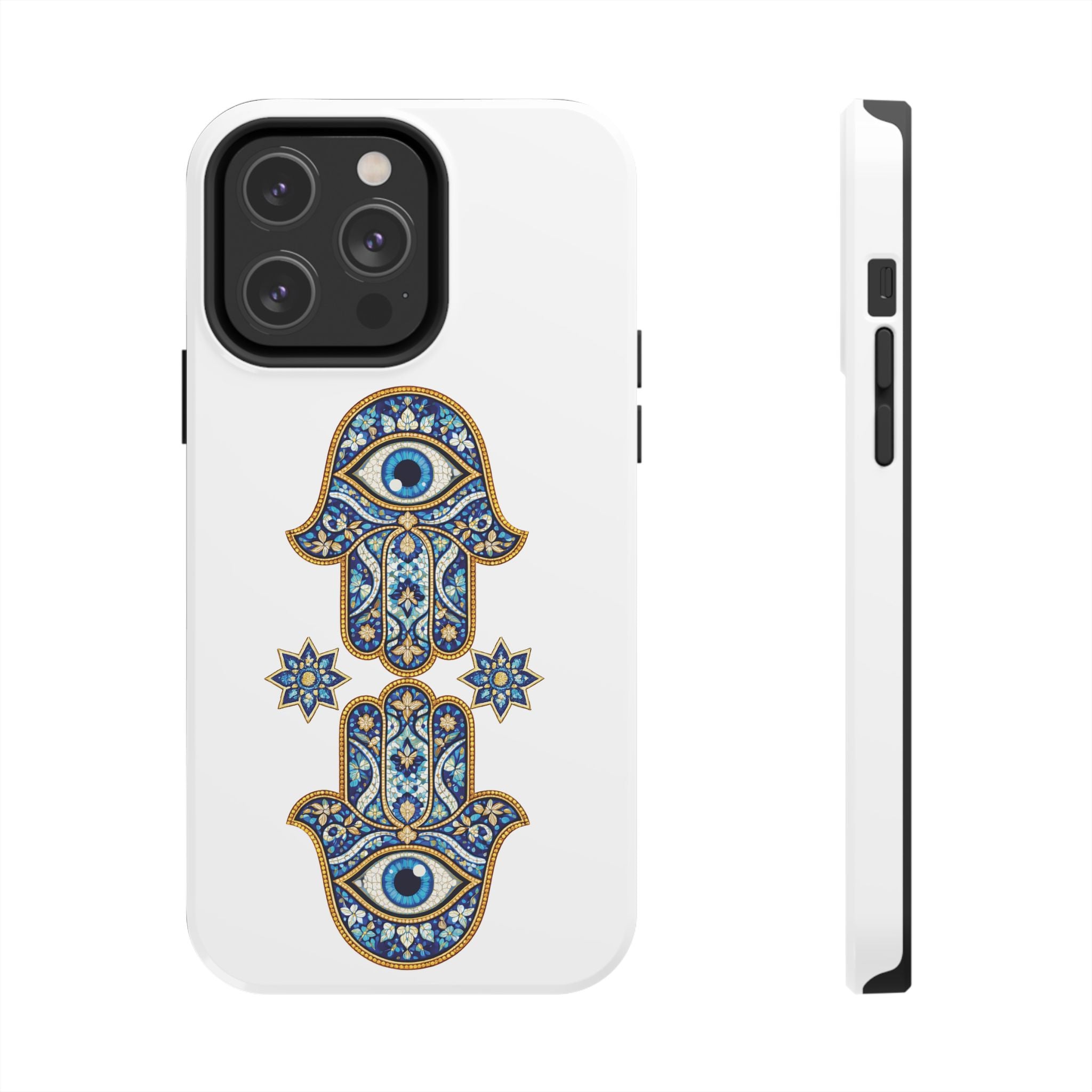 Hamsa Eye Tough Phone Case — Blue Mosaic Protective Phone Cover