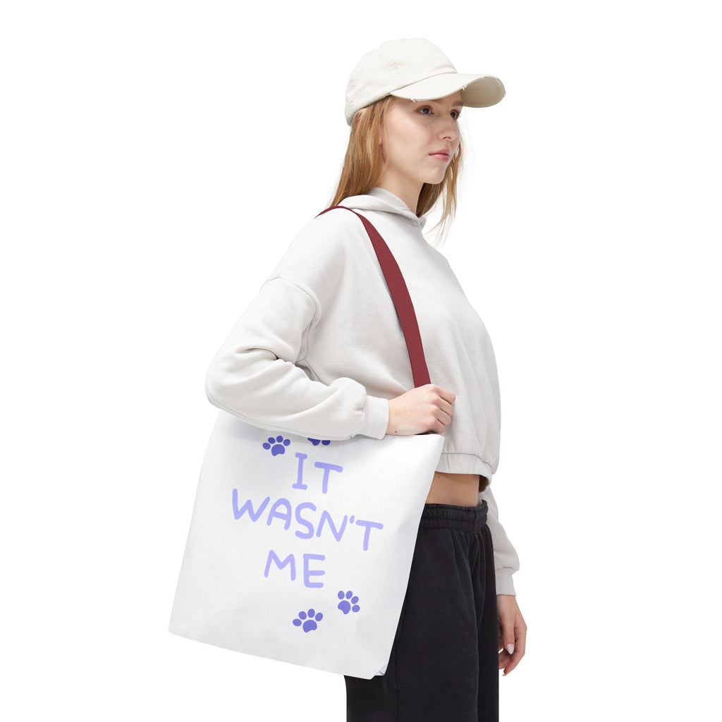 Cat Paw Print Tote — "It Wasn't Me" Funny Cat Tote Bag