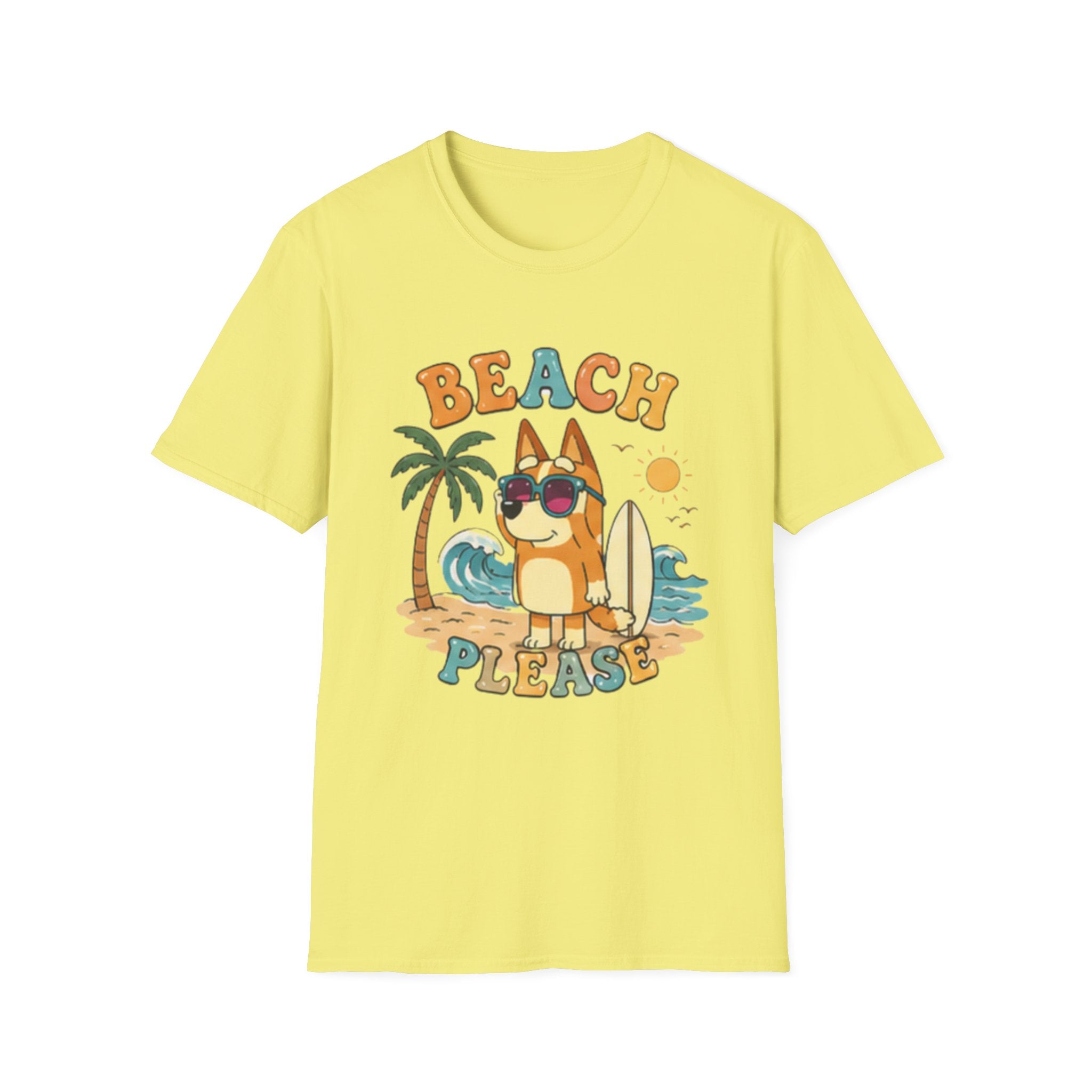 Beach Please T-Shirt — Cute Surfing Dog Retro Summer Tee