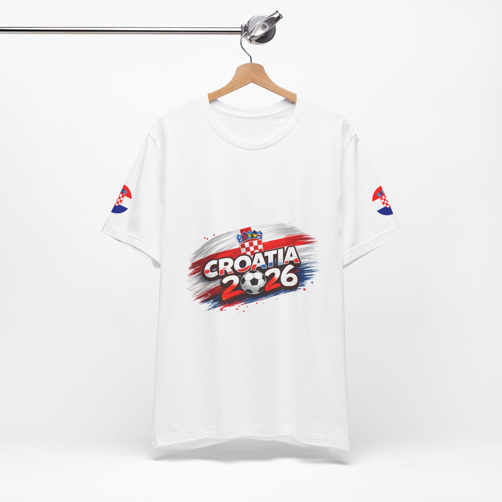 Croatia 2026 Soccer Fan Tee — Croatian Flag Ribbon Football Jersey Shirt