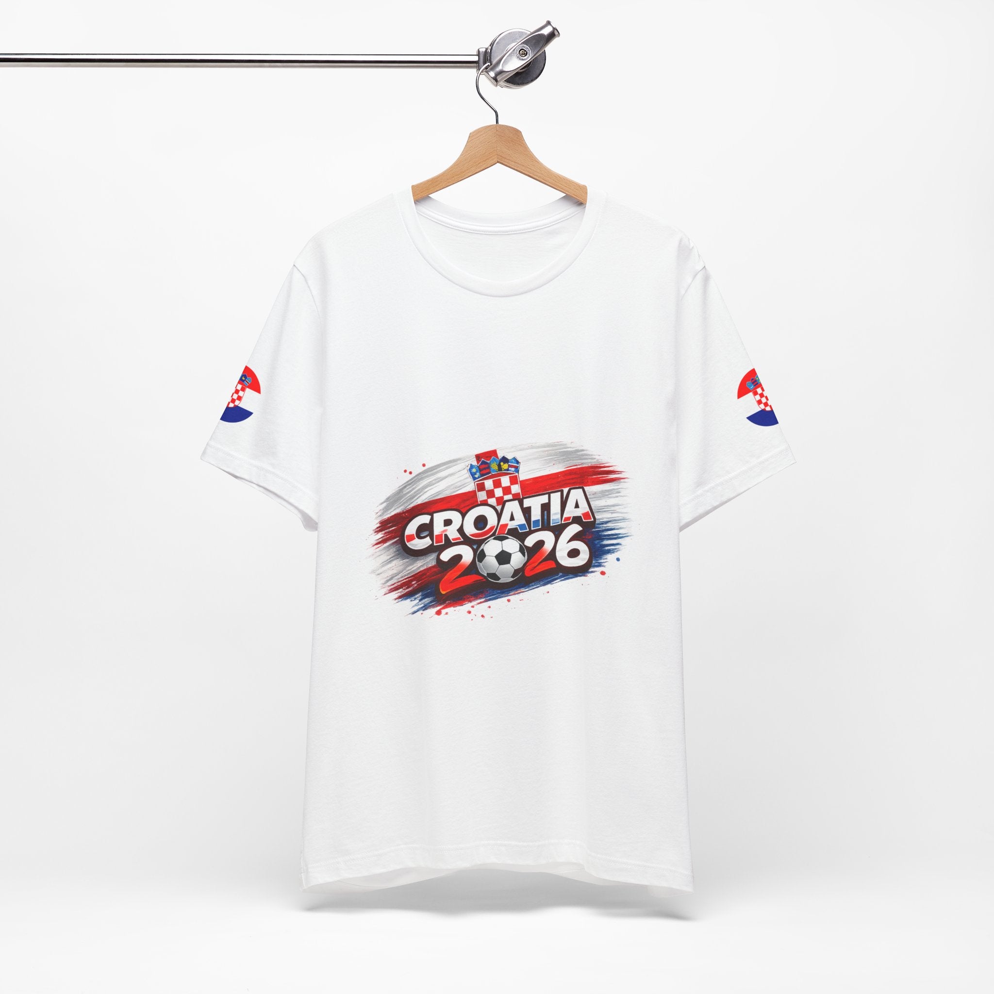 Croatia 2026 Soccer Fan Tee — Croatian Flag Ribbon Football Jersey Shirt