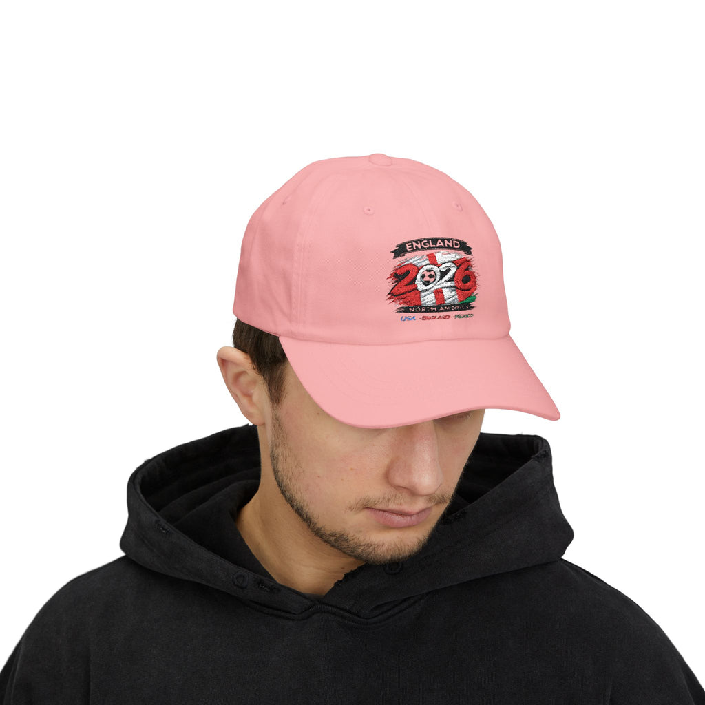 England 2026 Soccer Dad Cap — Retro Flag Embroidered Baseball Hat