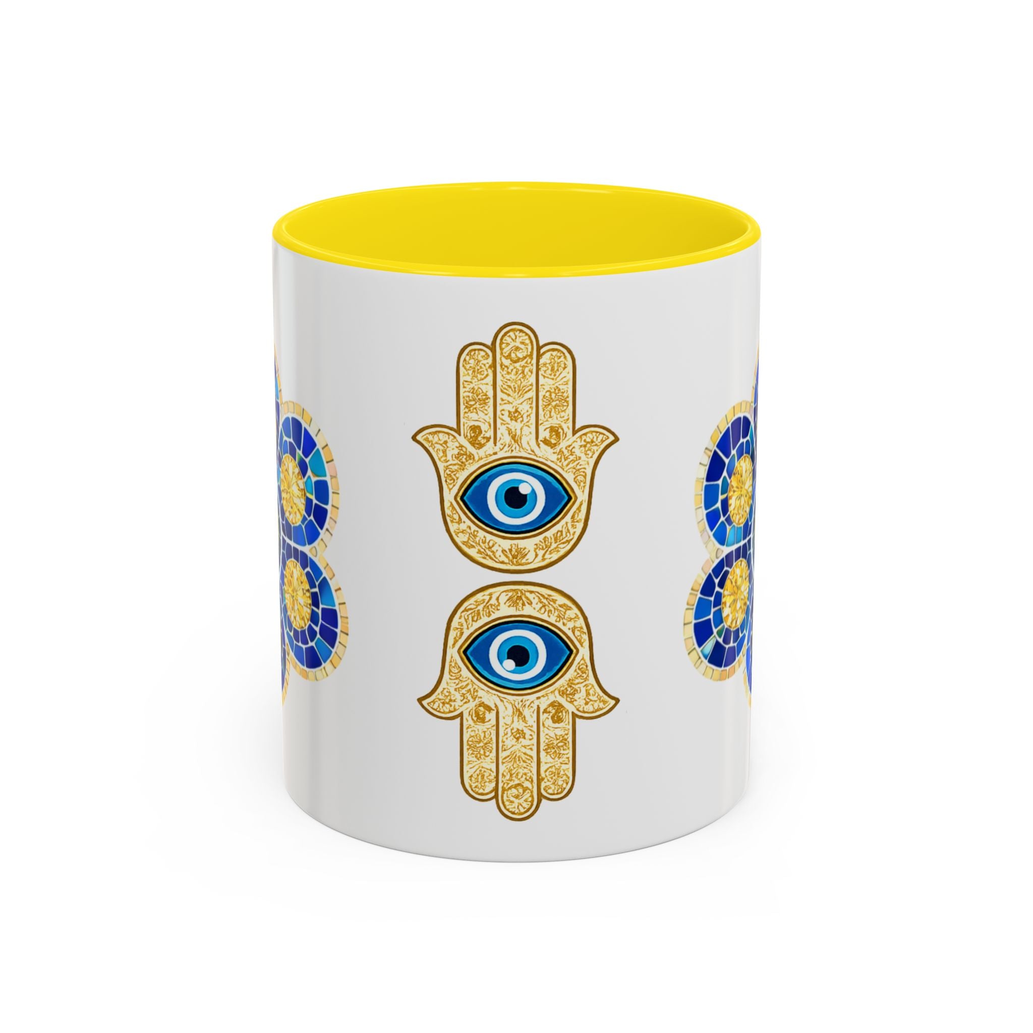 Evil Eye Hamsa Accent Coffee Mug