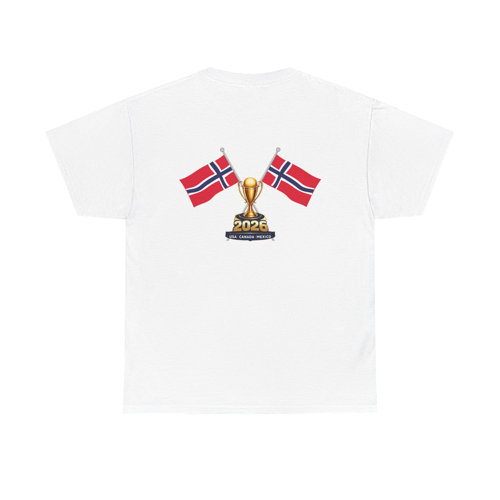 Norway 2026 Football Fan T-Shirt — Norwegian Flag & Trophy Soccer Tee