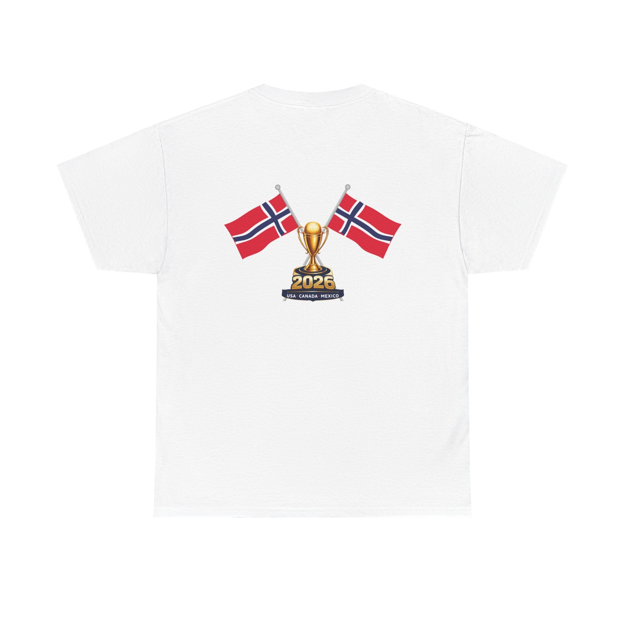 Norway 2026 Football Fan T-Shirt — Norwegian Flag & Trophy Soccer Tee