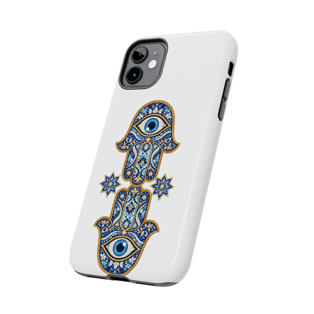 Hamsa Eye Tough Phone Case — Blue Mosaic Protective Phone Cover