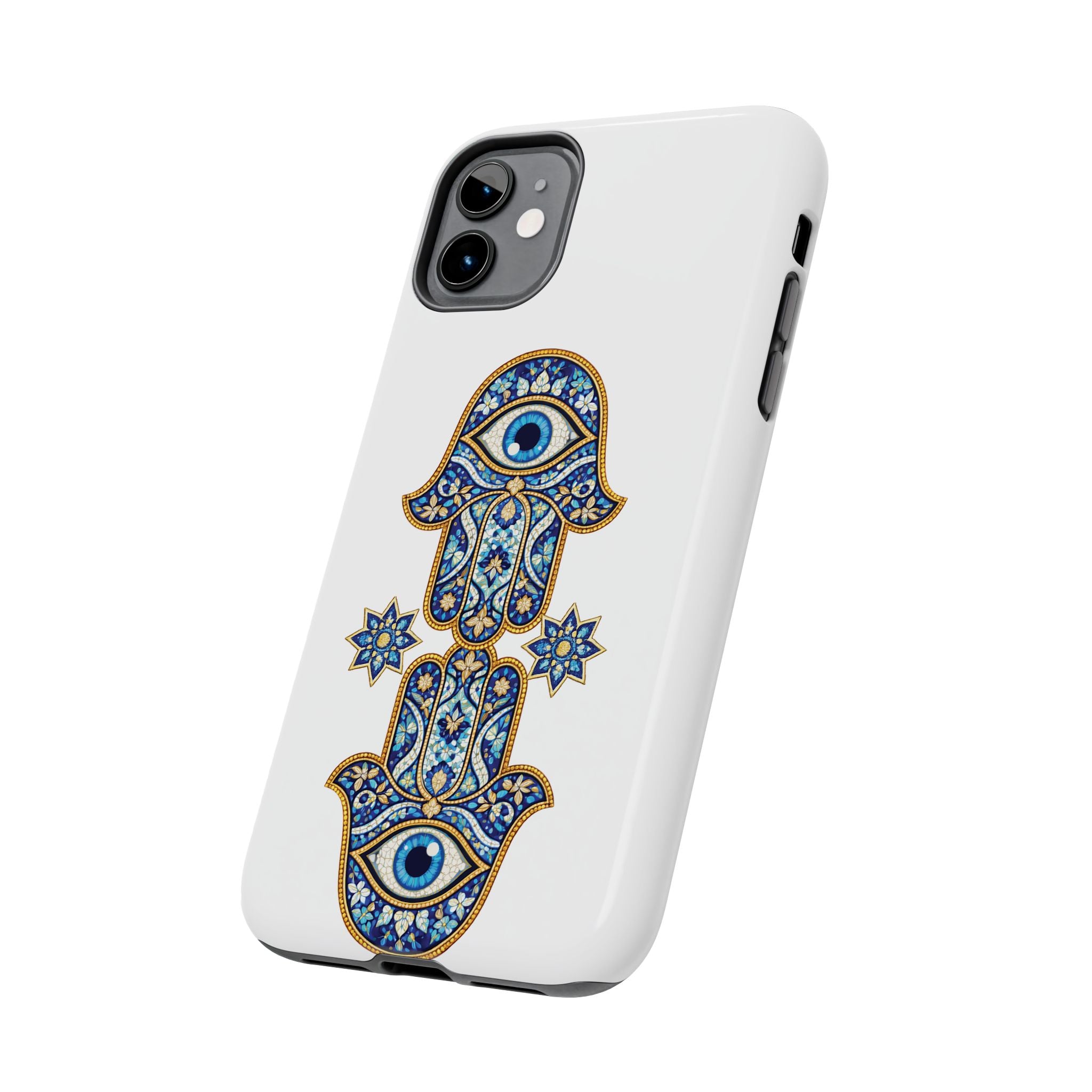 Hamsa Eye Tough Phone Case — Blue Mosaic Protective Phone Cover