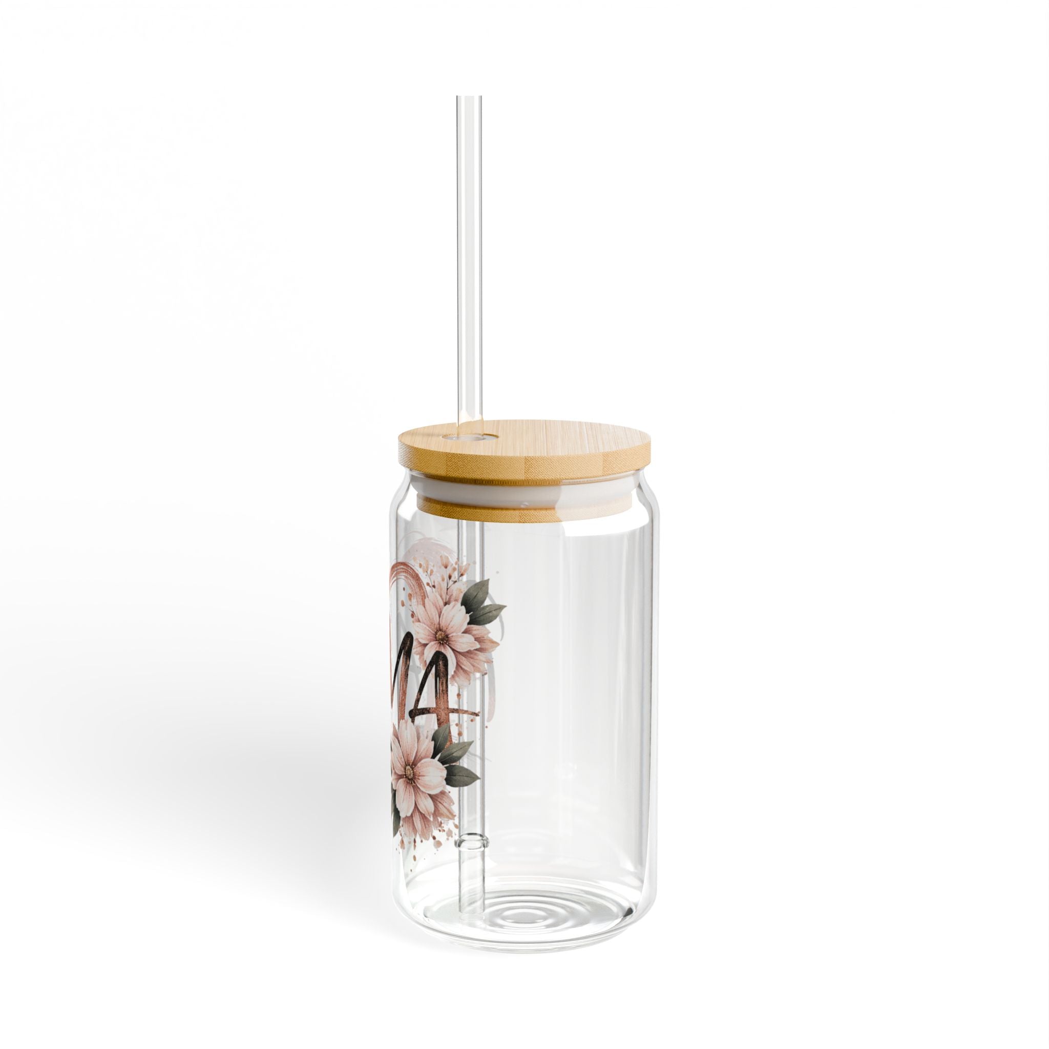 Mama Floral Sipper Glass 16oz – Mother’s Day Drink Tumbler