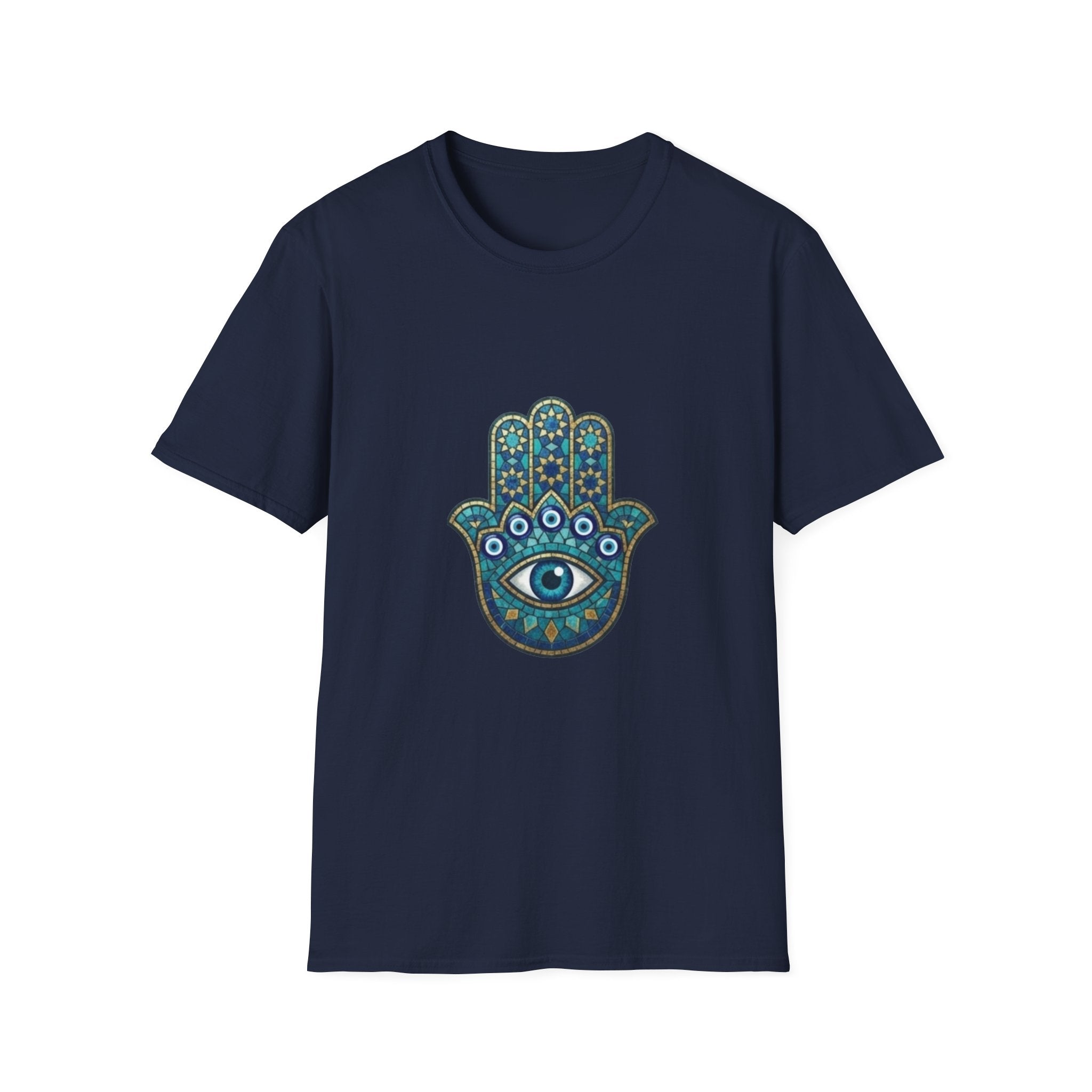 Hamsa Hand Tee with Evil Eye Print — Protective Symbol T-Shirt