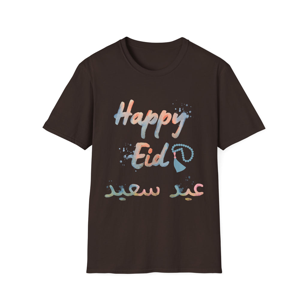Eid Celebration T-Shirt — "Happy Eid" Bilingual Pastel Tee