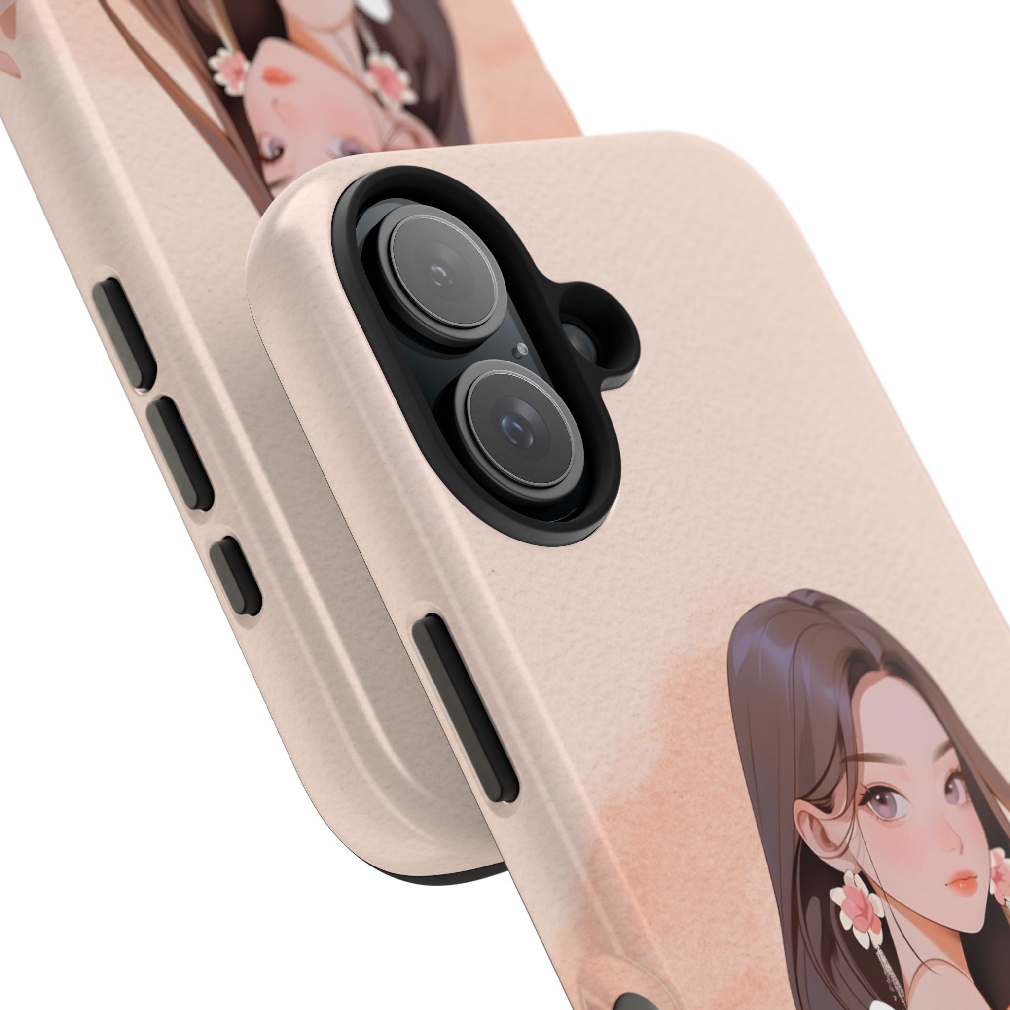 Tough Phone Case — Elegant Anime Girl Illustration, Protective Slim Phone Cover