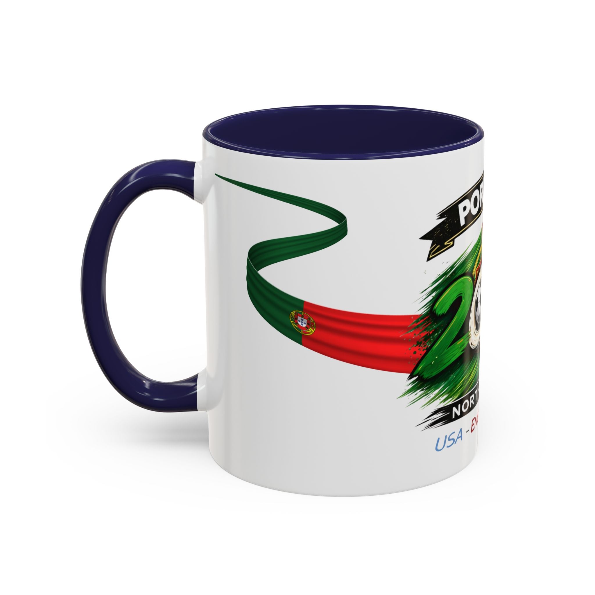 Portugal 2026 Soccer Cup Accent Coffee Mug — USA England Mexico Host Nations