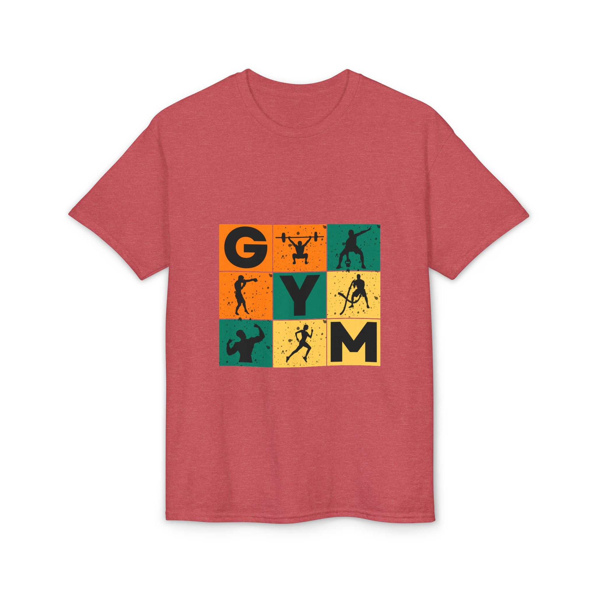 Gym Blocks Graphic T-Shirt — Retro Fitness Silhouette Tee