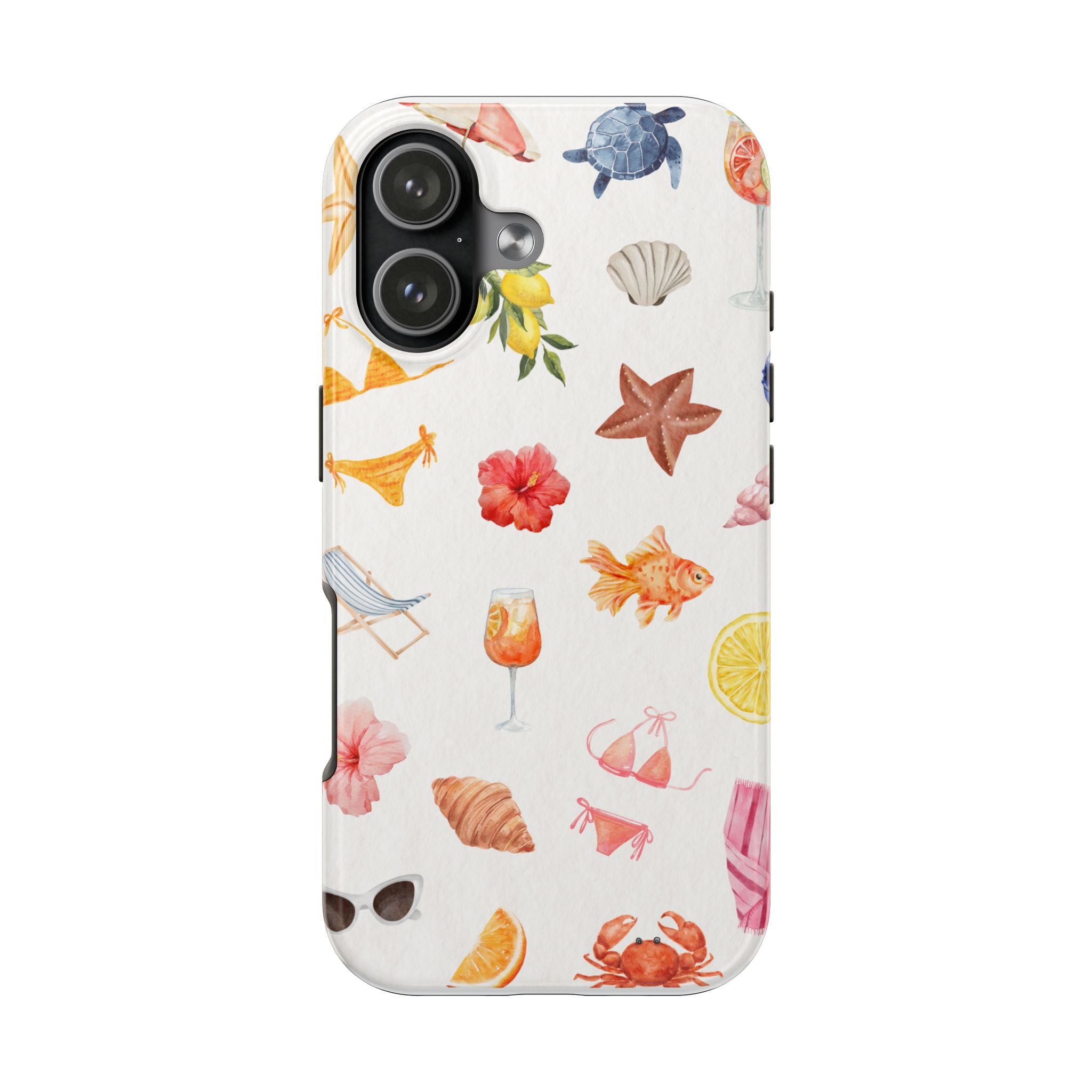 Summer Seashells Pattern Tough Phone Case — Beach Vacation Phone Cover