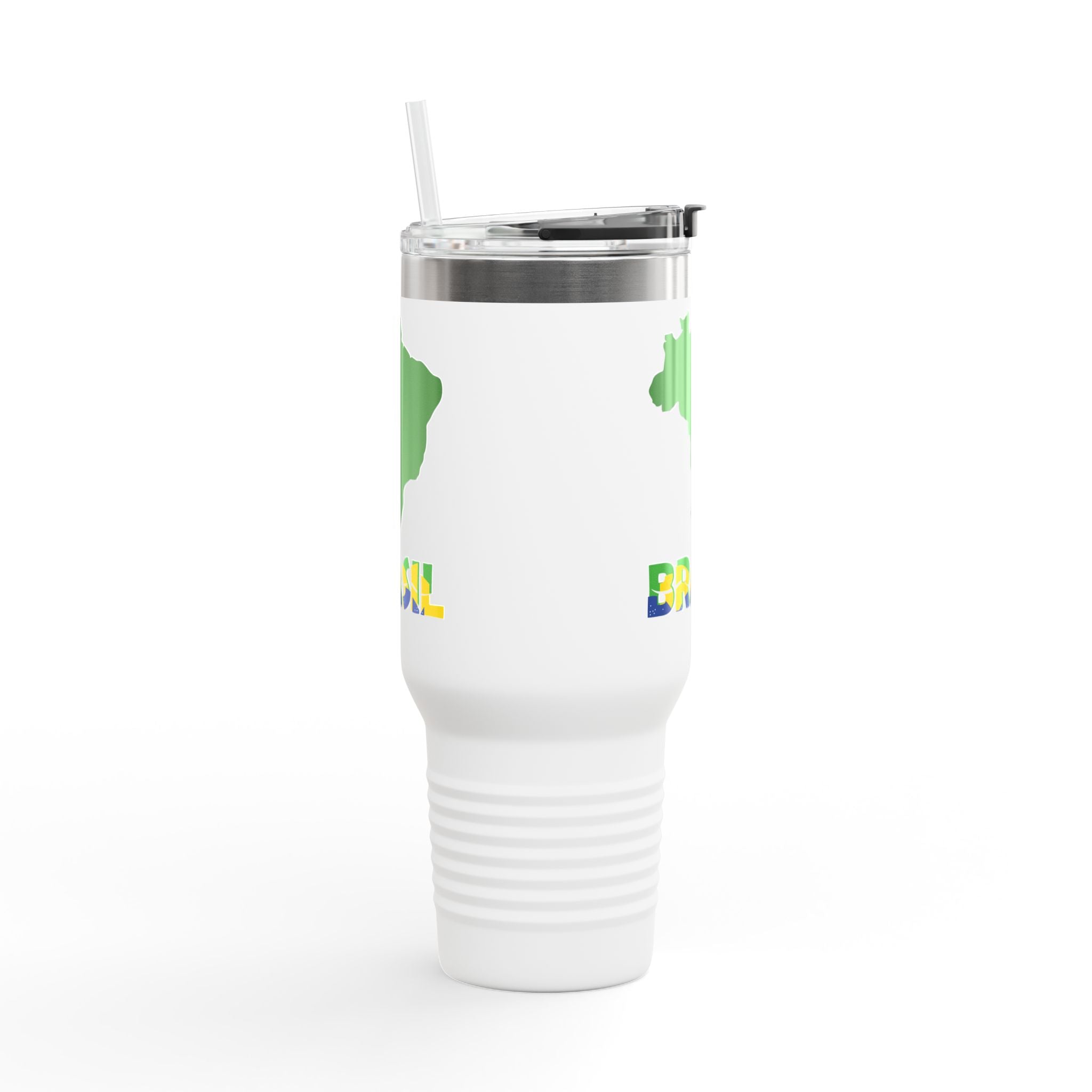 Brazil Map 40oz Insulated Travel Mug - Brazil Pride Stainless Tumbler