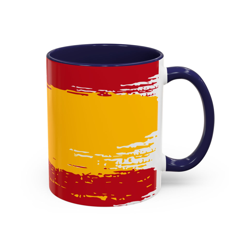 Spanish Flag Accent Coffee Mug – Bold Red & Gold Brushstroke Ceramic Mug