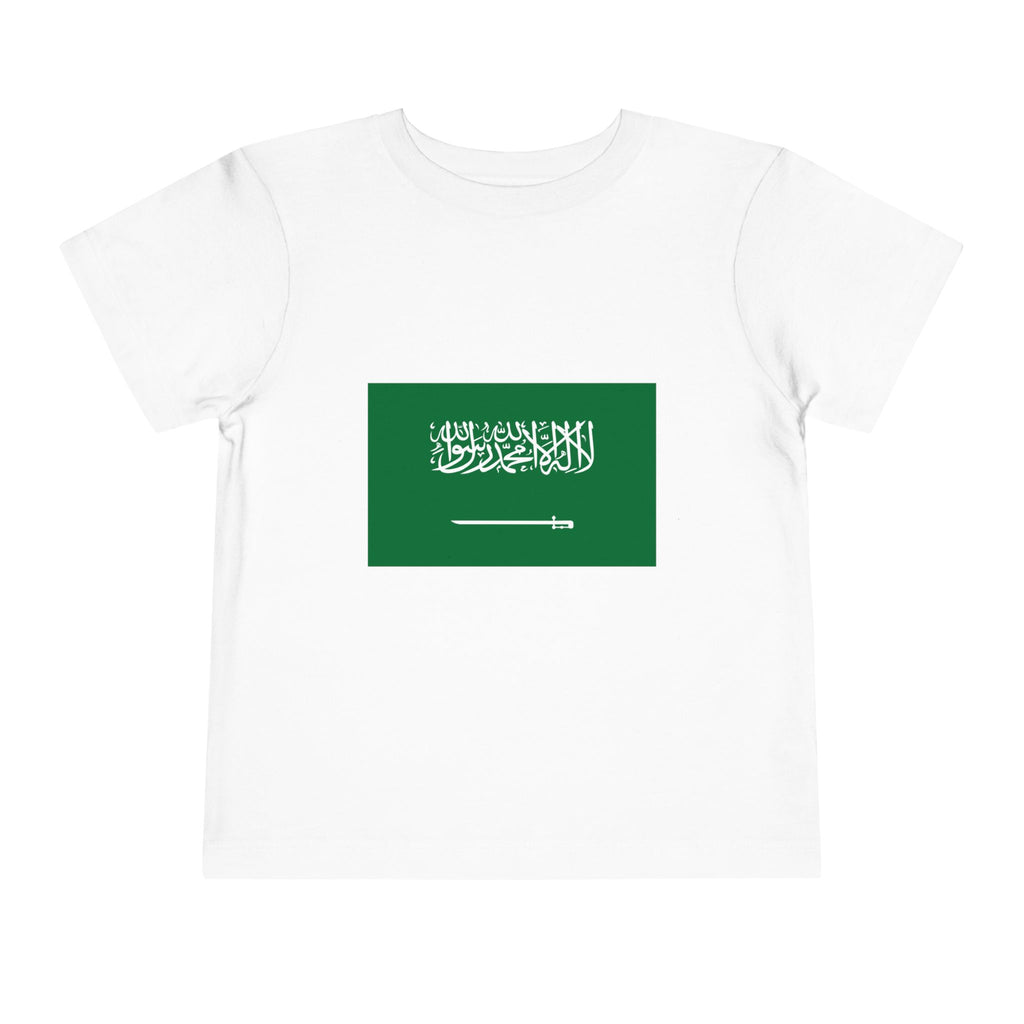 Saudi Arabia Flag Toddler Tee — Green Shahada & Sword Kids Shirt
