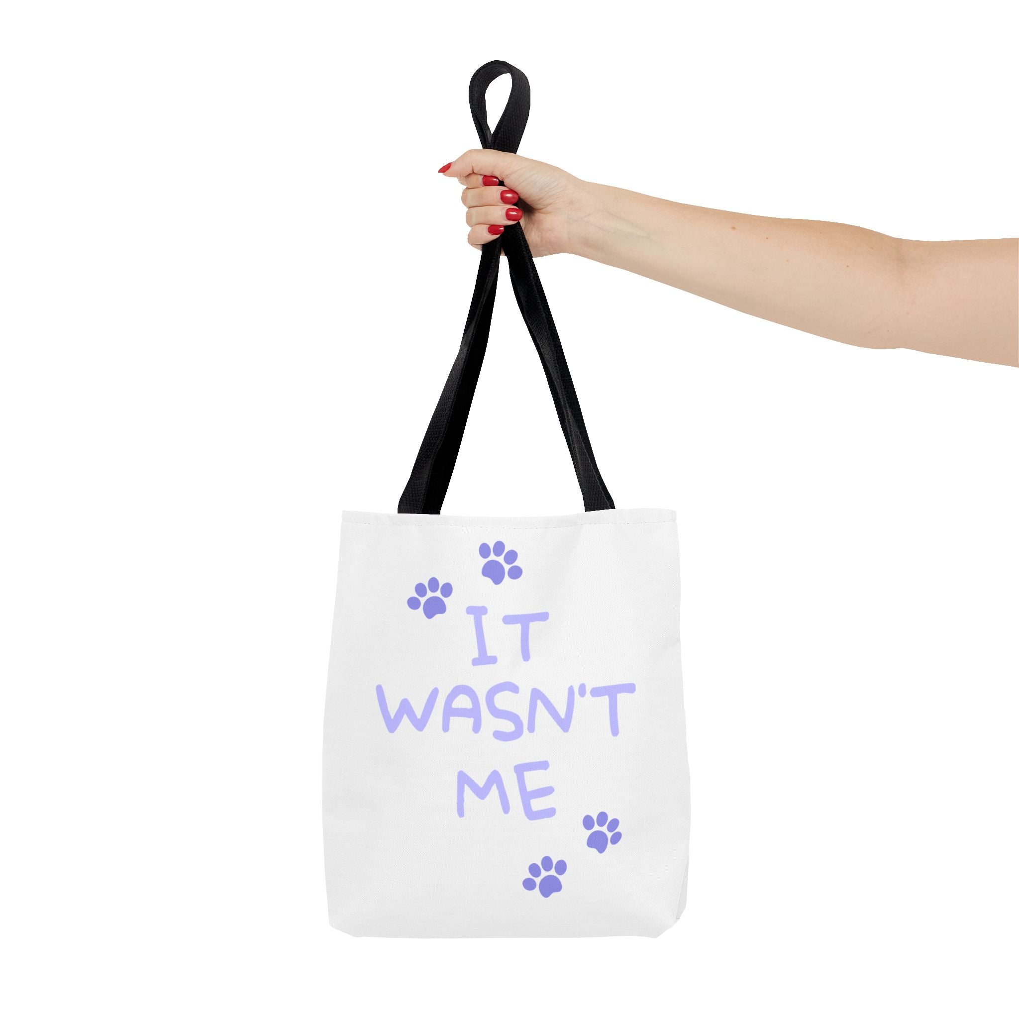 Cat Paw Print Tote — "It Wasn't Me" Funny Cat Tote Bag