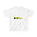 Brazil  Kids T-Shirt — Brasil Flag Map & 'BRASIL' Text | Brazilian Pride Tee for Kids