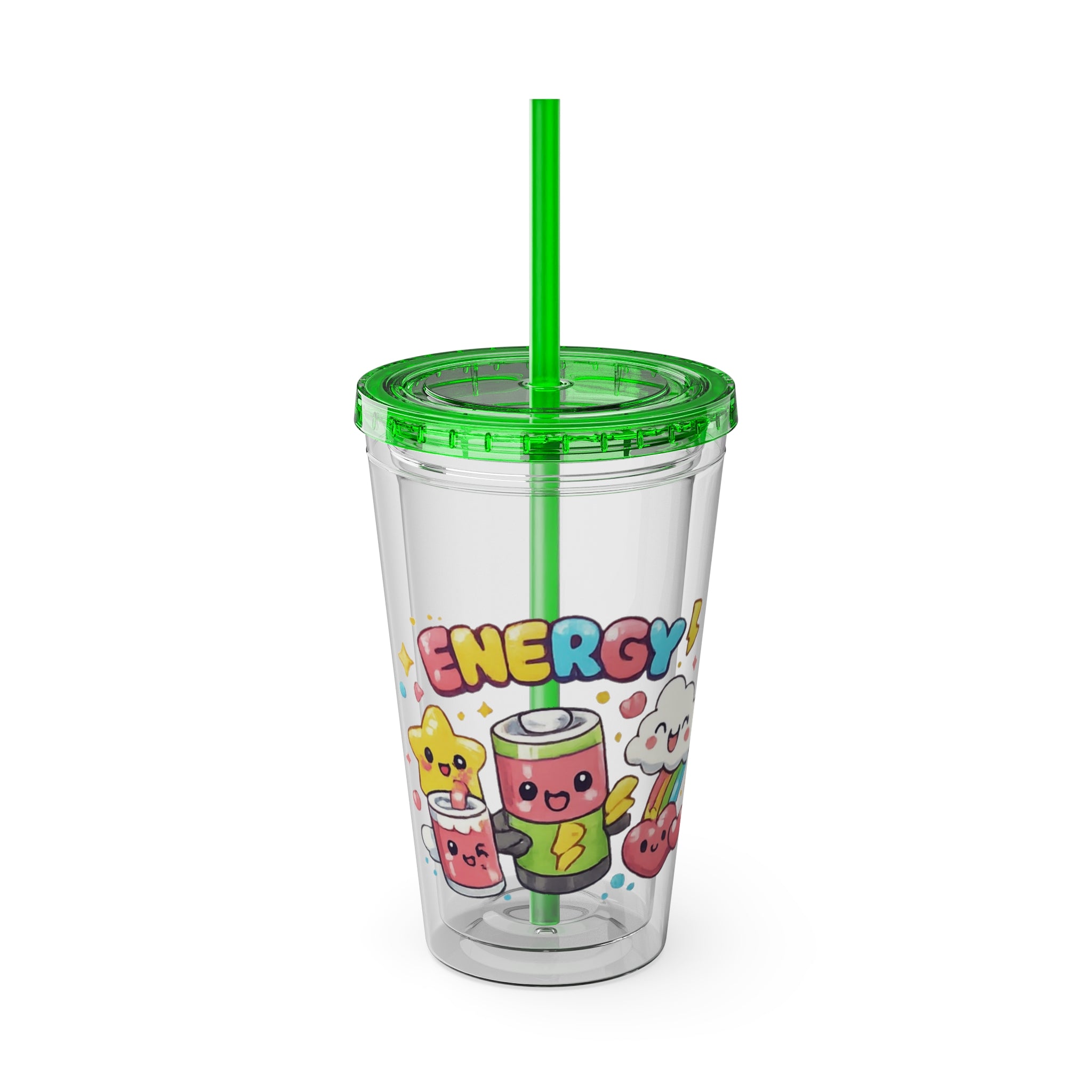 Energy Friends 16oz Tumbler with Straw — Cute Kawaii Drinkware