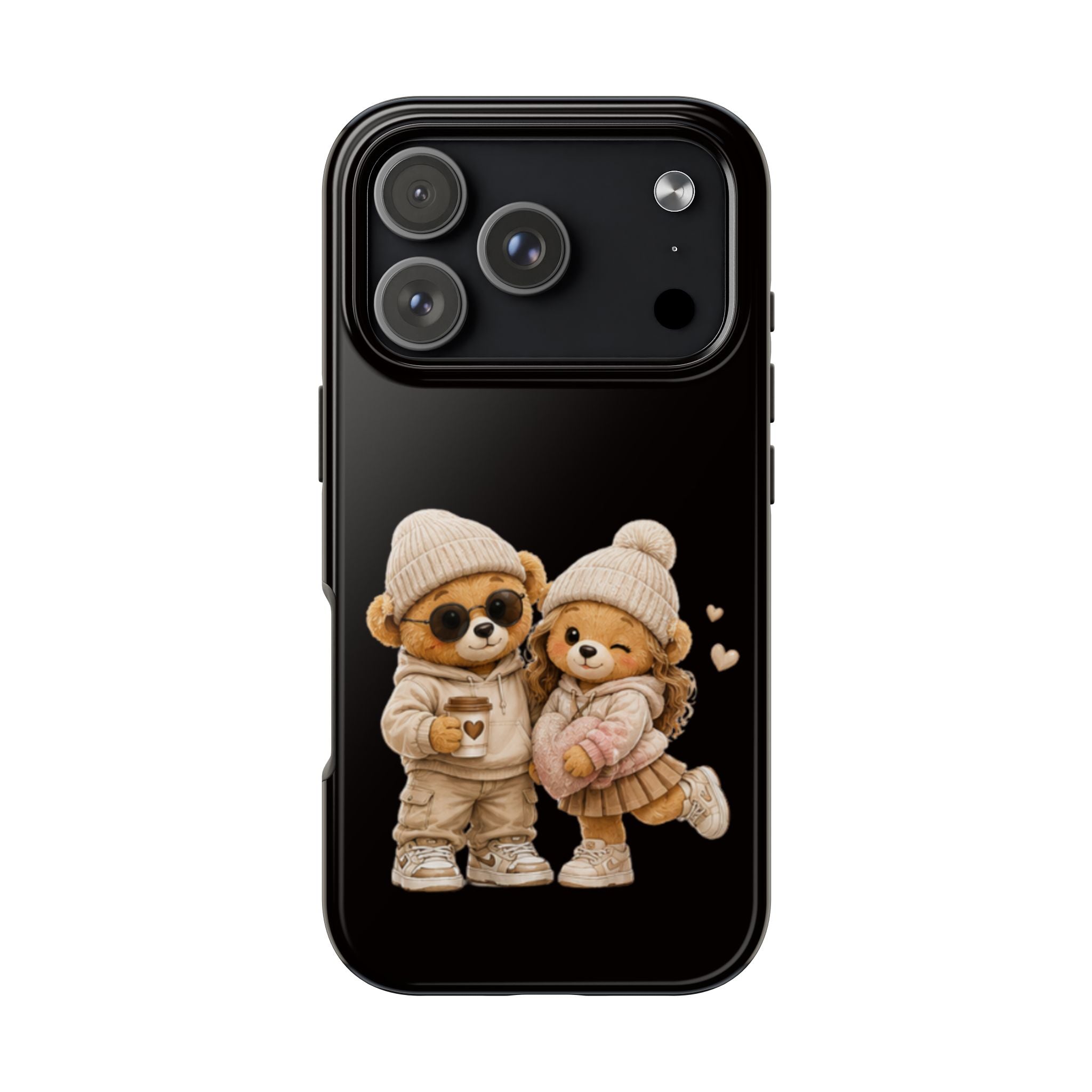 Cute Couple Bears Tough Phone Case — Cozy Winter Bear Phone Cover