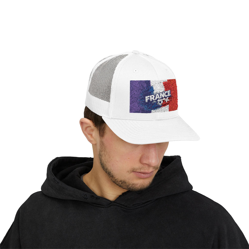 France Flag Trucker Cap - Vintage Distressed French Pride Snapback