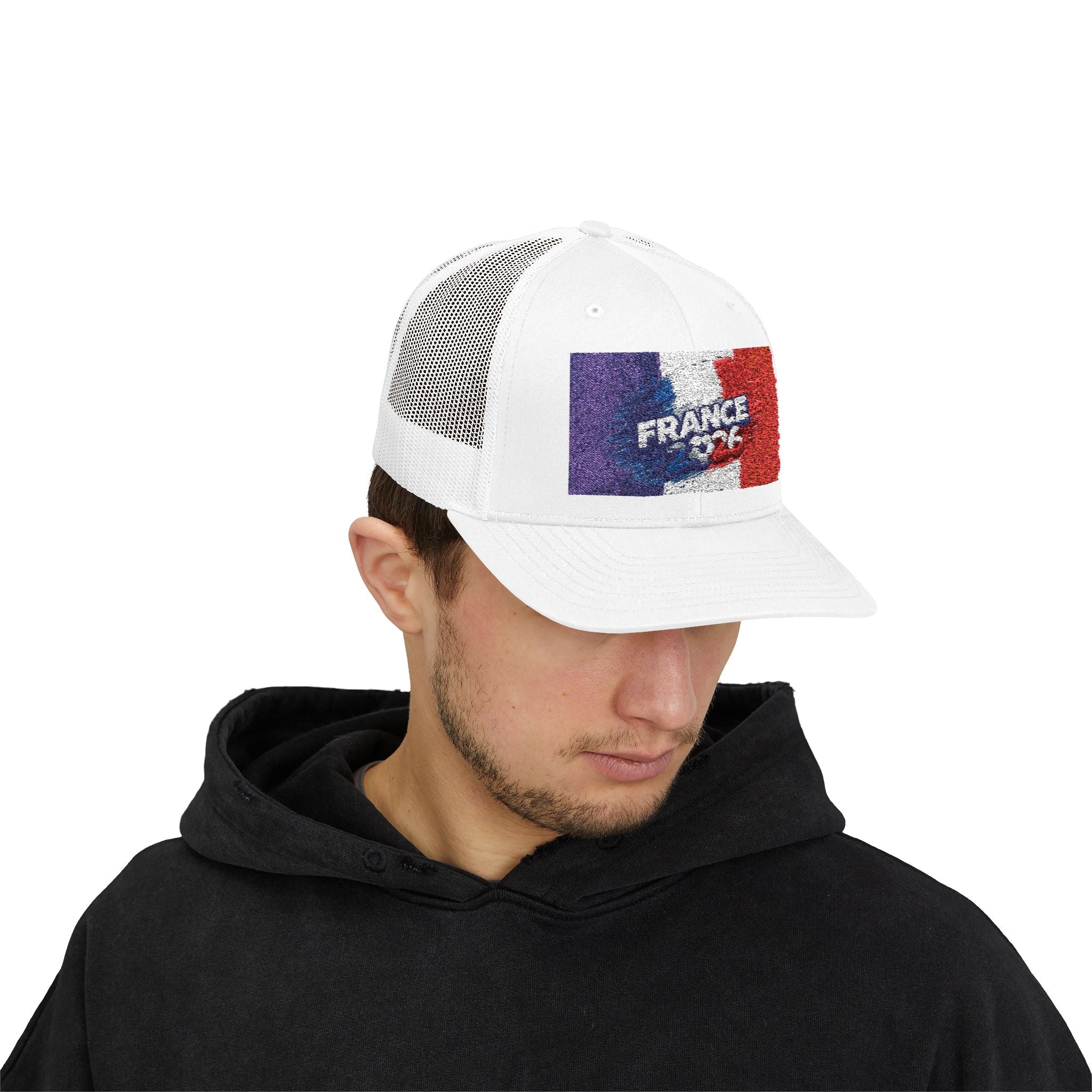 France Flag Trucker Cap - Vintage Distressed French Pride Snapback