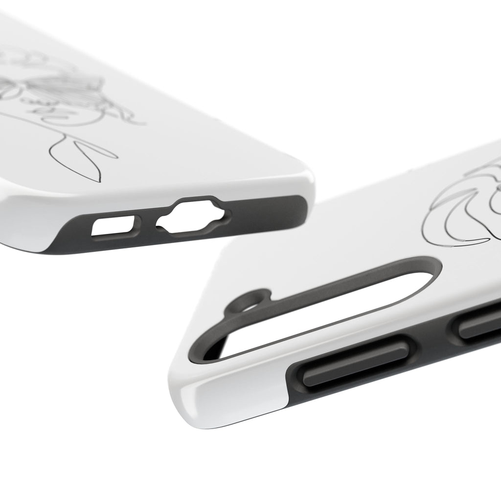 Butterfly Line Art Tough Phone Case — Minimalist Woman Face Design