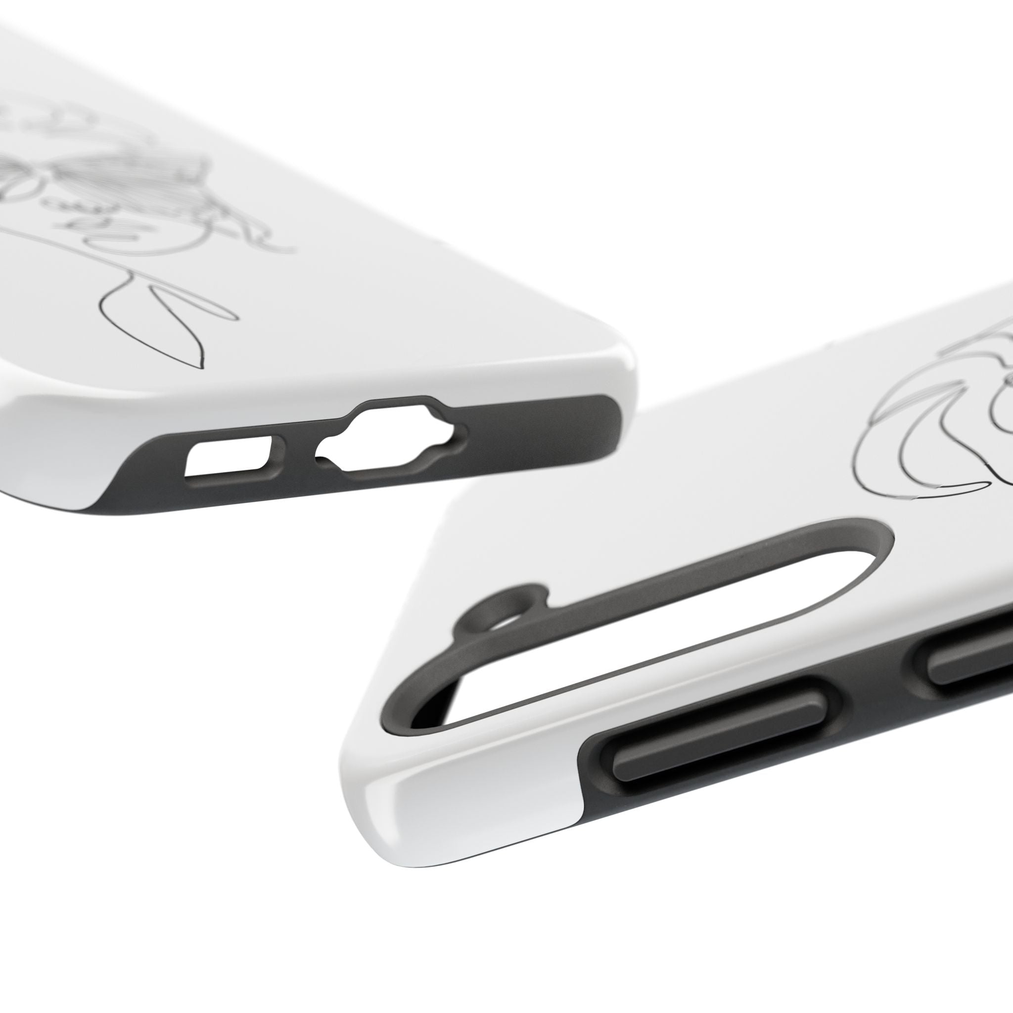 Butterfly Line Art Tough Phone Case — Minimalist Woman Face Design