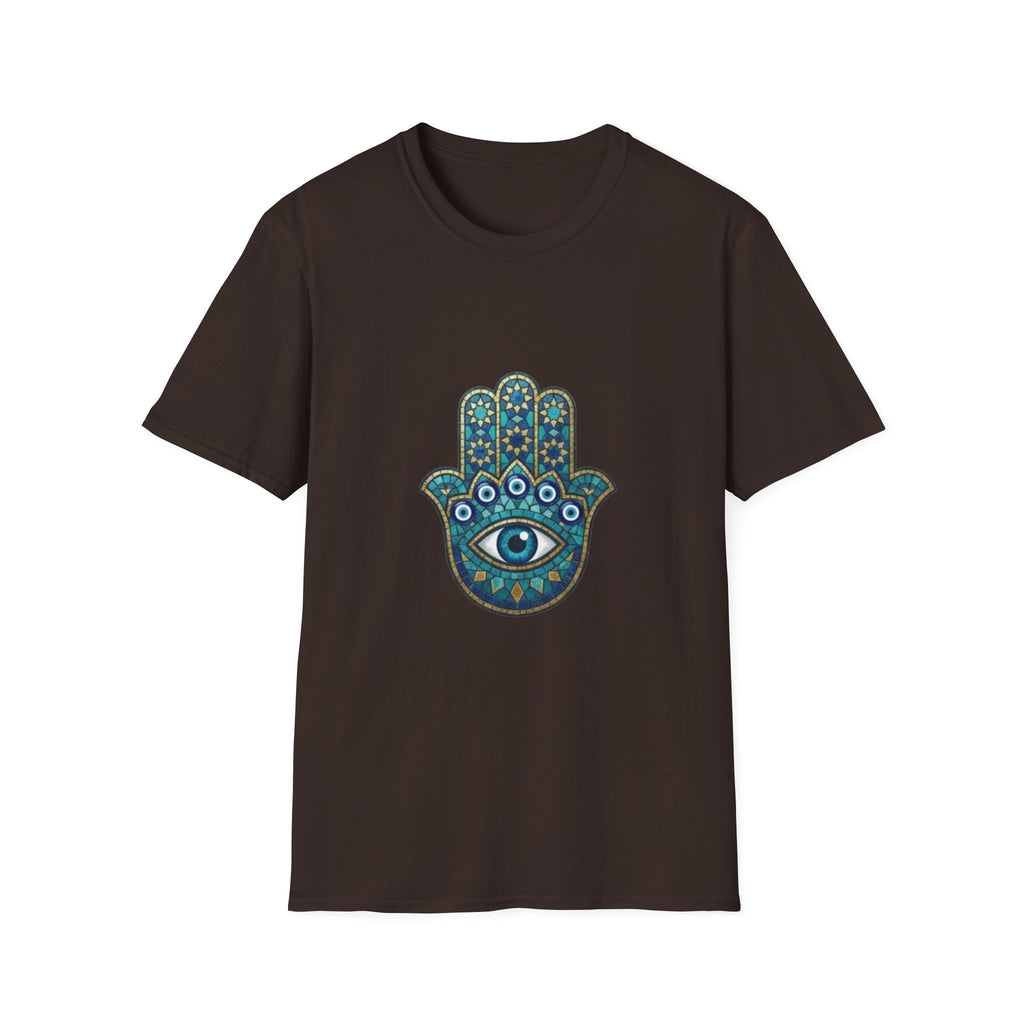 Hamsa Hand Tee with Evil Eye Print — Protective Symbol T-Shirt