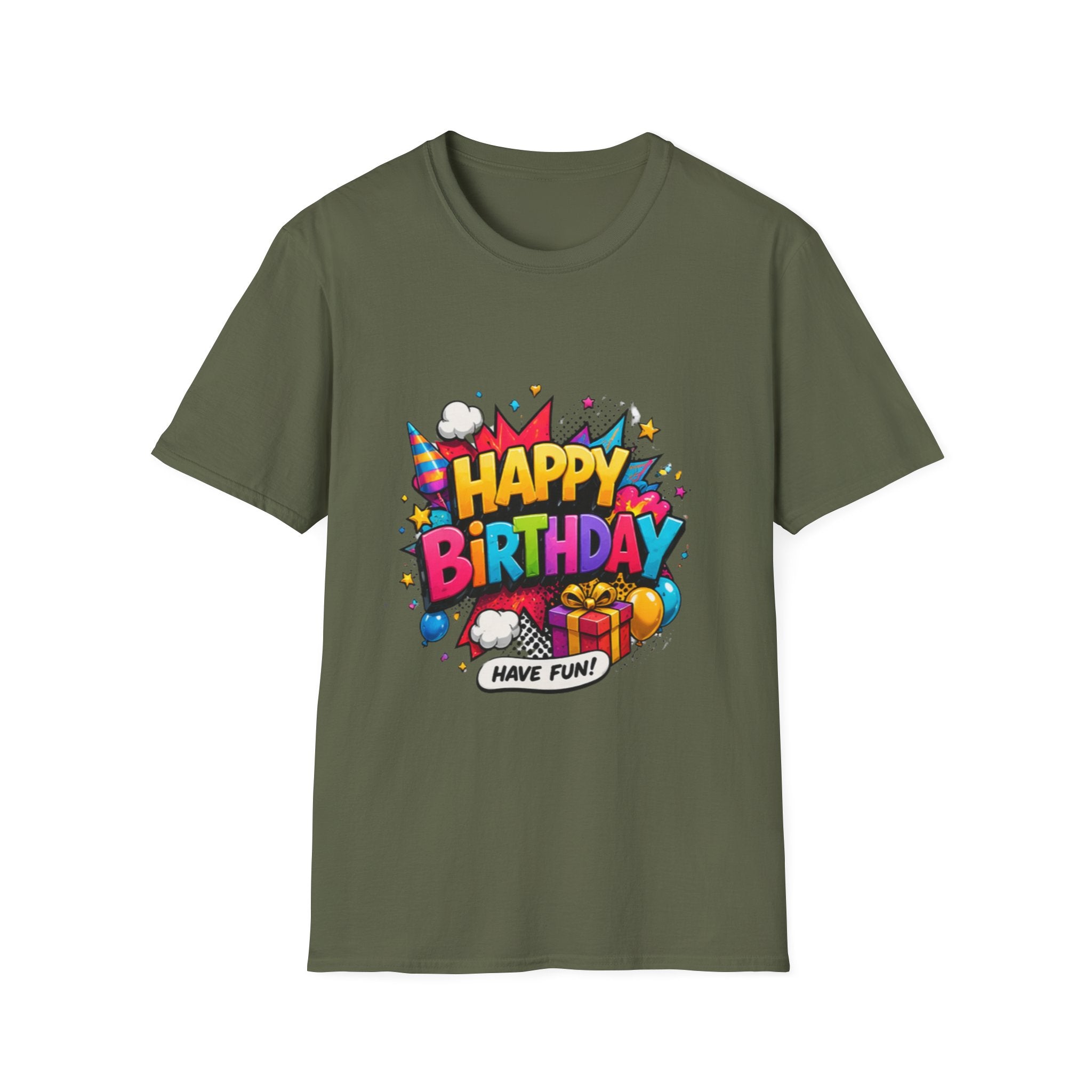 Happy Birthday Have Fun" Colorful Party Tee