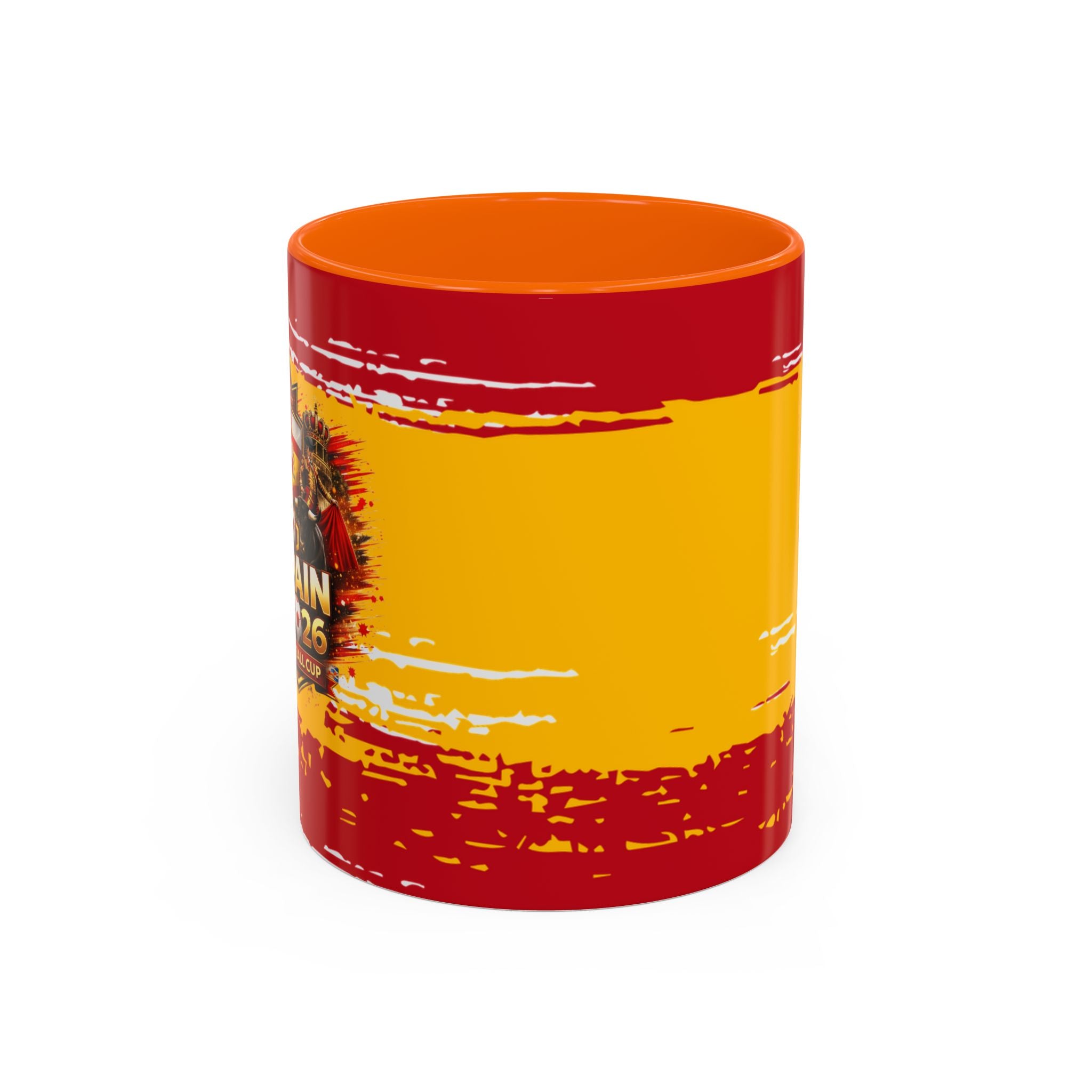 Spanish Flag Accent Coffee Mug – Bold Red & Gold Brushstroke Ceramic Mug