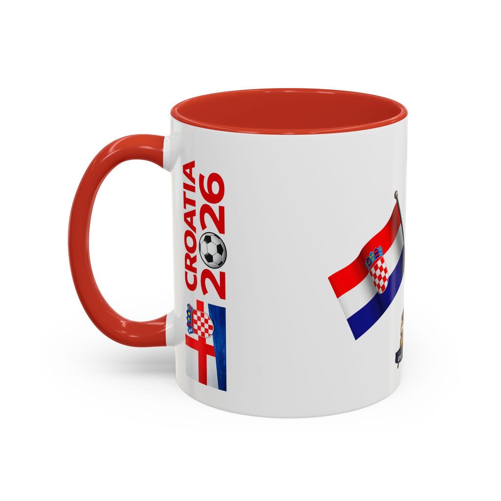 Croatia 2026 Soccer Fan Coffee Mug — Flags & Trophy Cup Design