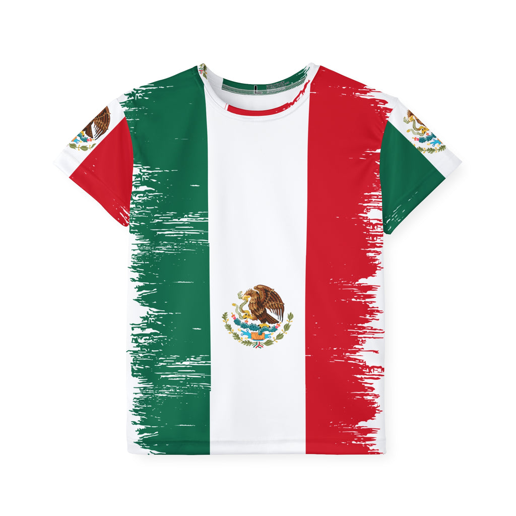 Mexico 2026 Kids Soccer Jersey — Mexican Flag AOP Youth Jersey