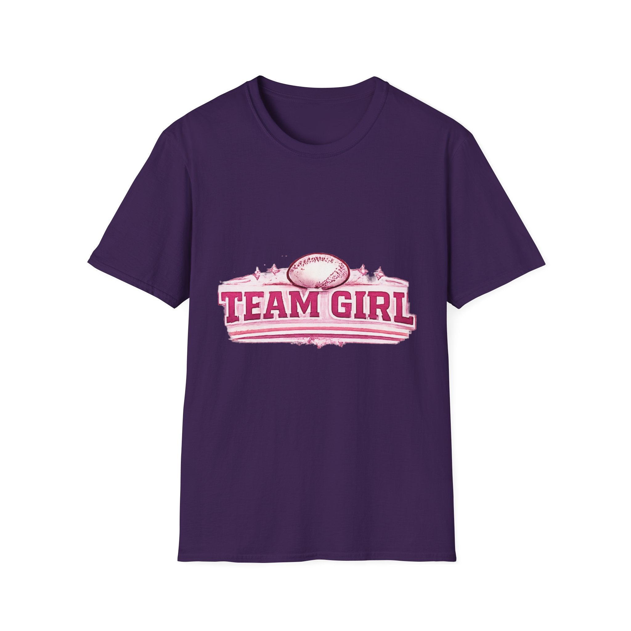 Team Girl Football T Shirt | Sports Team Spirit Pink Vintage Helmet