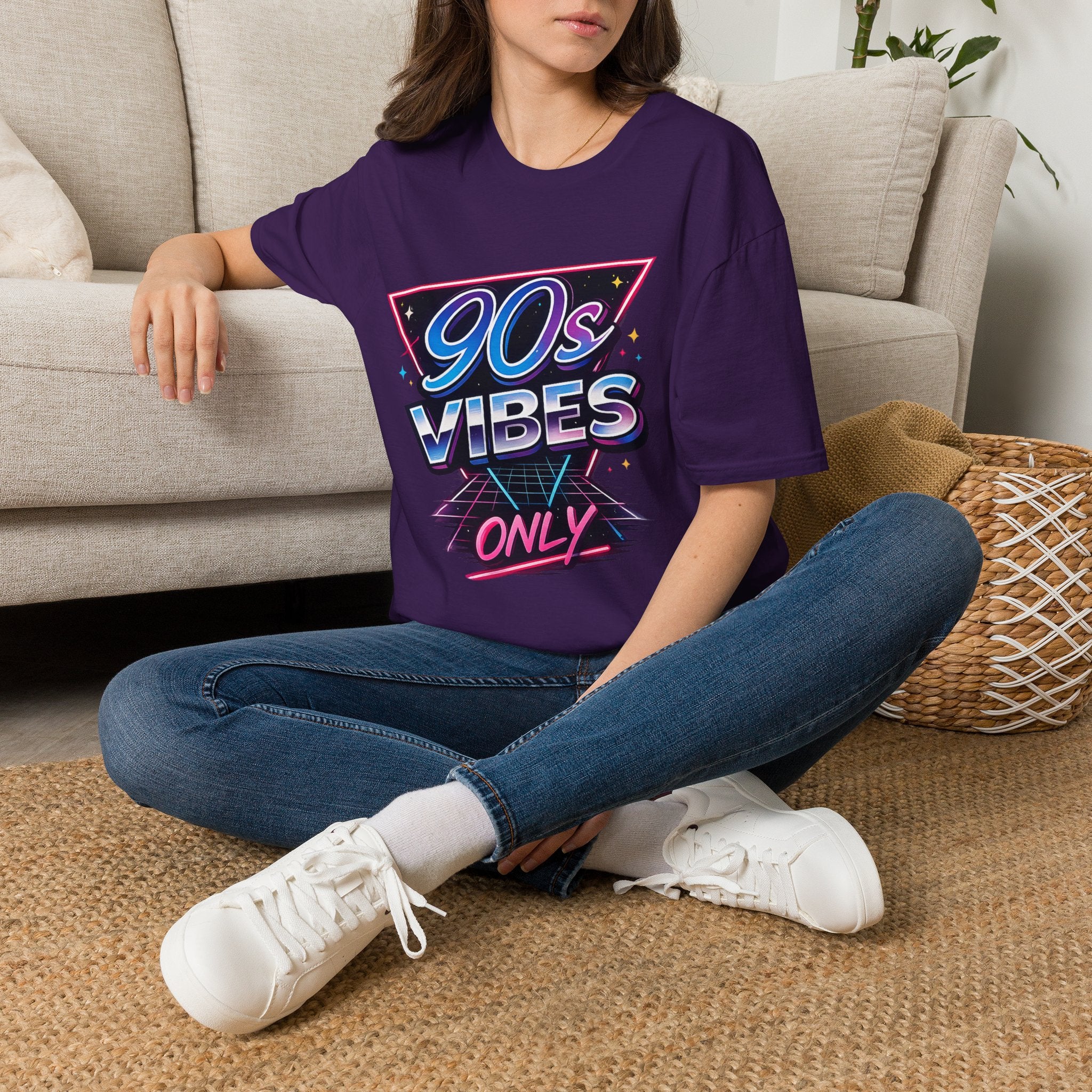 90s Vibes T-Shirt — Retro Neon Graphic Tee