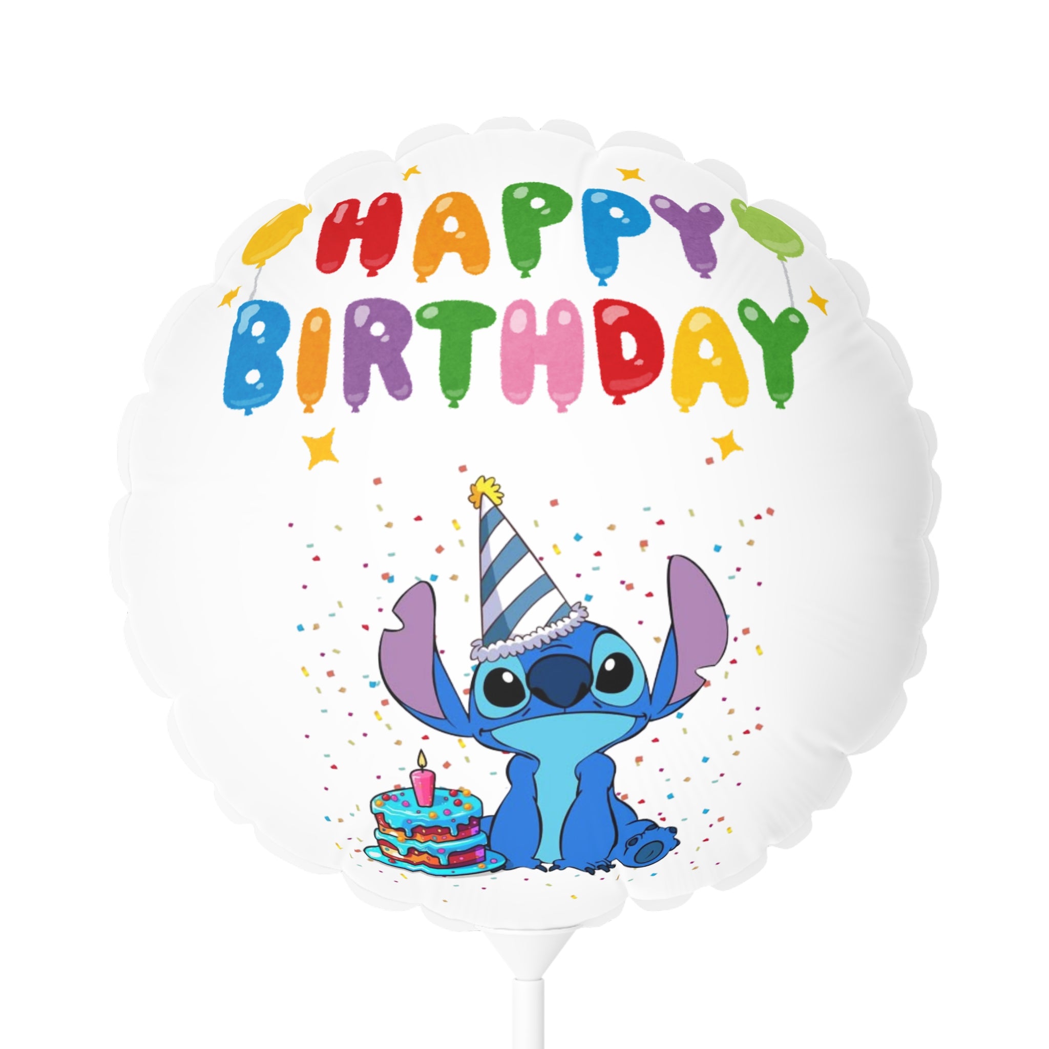 Happy Birthday Cartoon Alien Balloon — 11" Round/Heart Foil Balloon