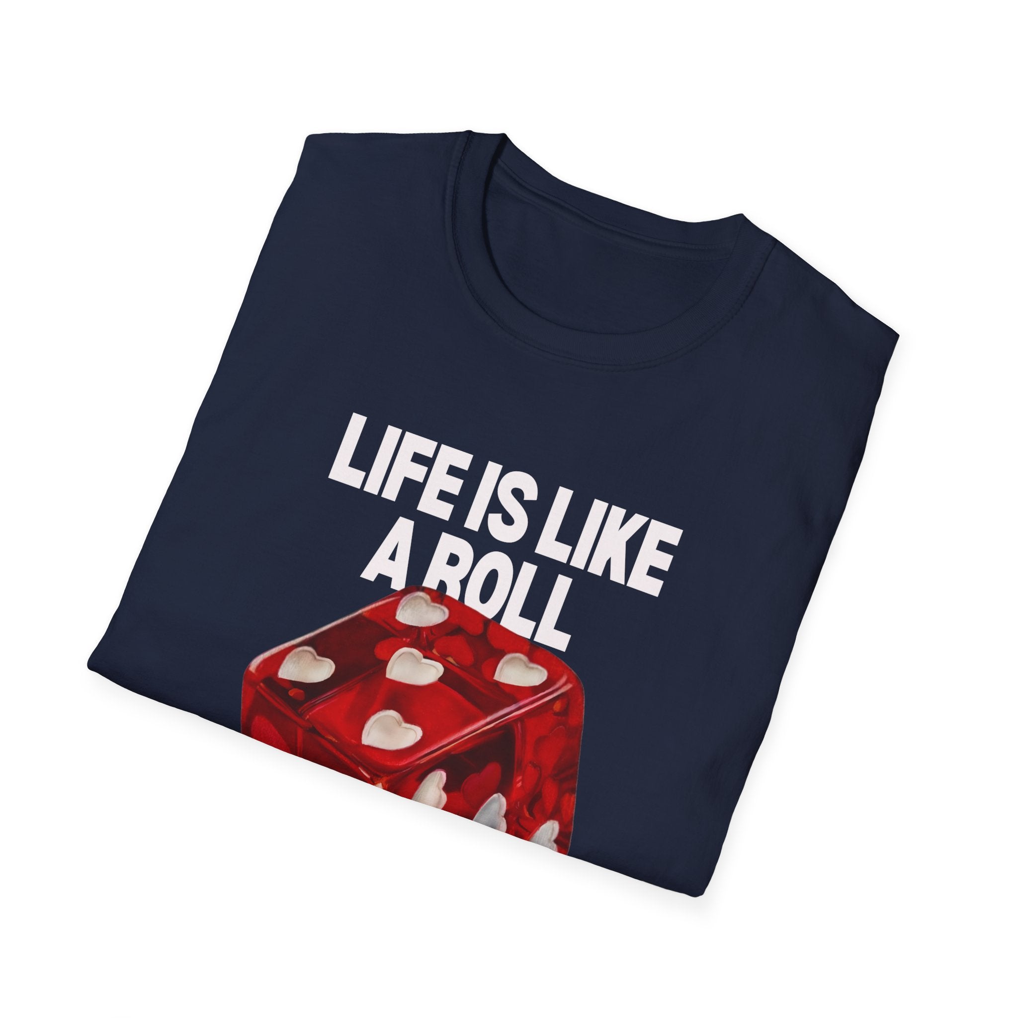 Dice T-Shirt — Red Heart Dice Graphic Tee (Love Dice Design)