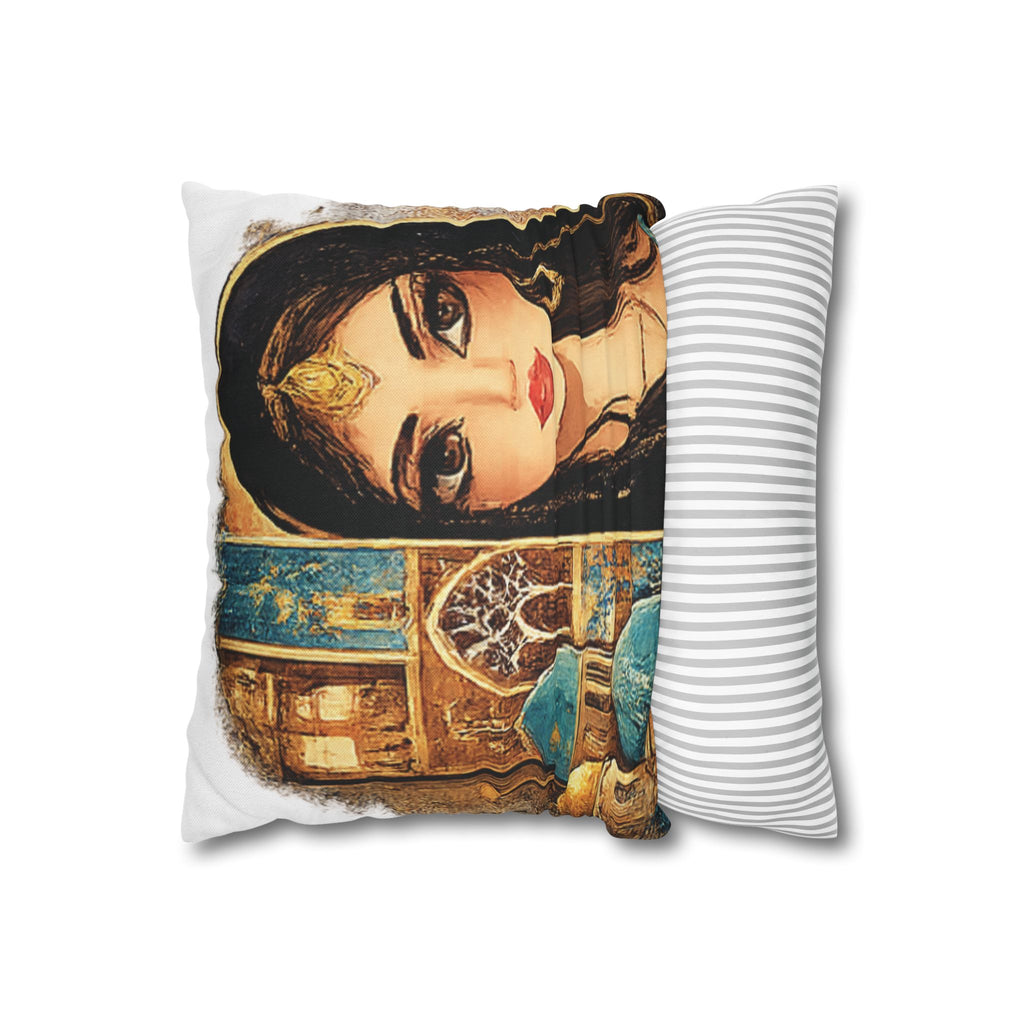 Princess Portrait Throw Pillowcase — Middle Eastern Art Decorative Pillow