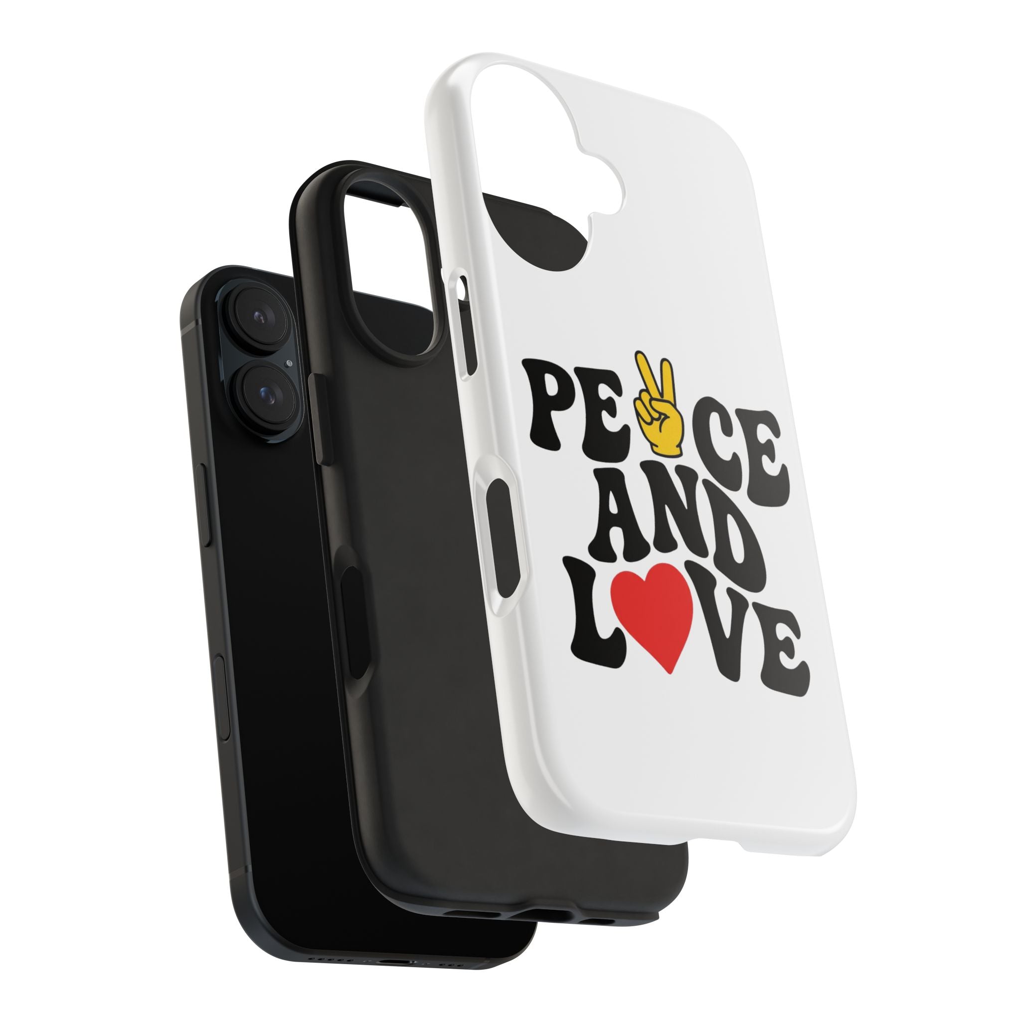 Peace and Love Tough Phone Case — Retro Peace Sign & Heart Protective Cover