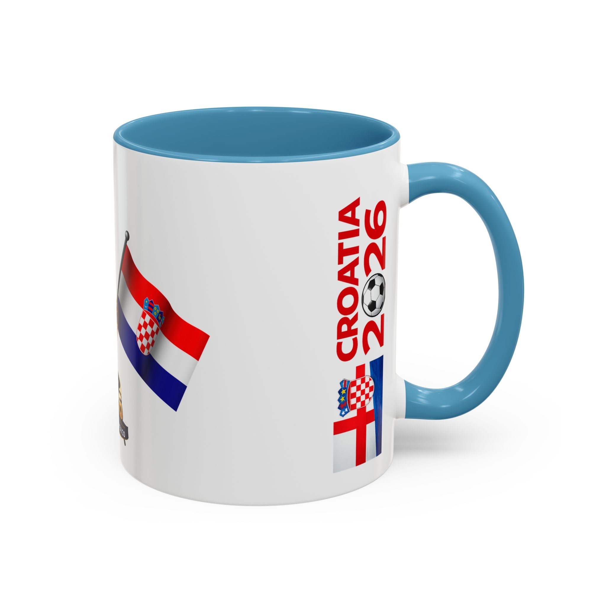 Croatia 2026 Soccer Fan Coffee Mug — Flags & Trophy Cup Design