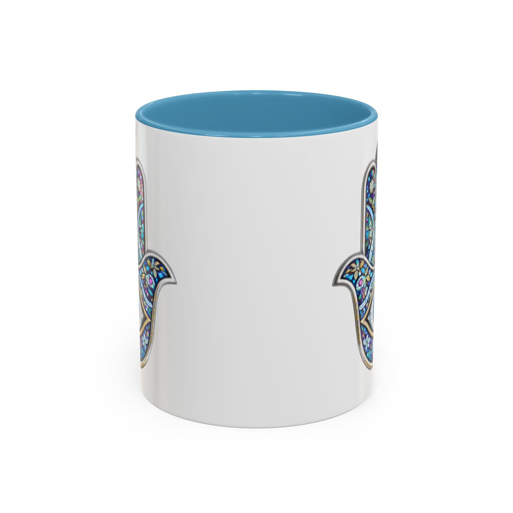 Hamsa Eye Accent Coffee Mug