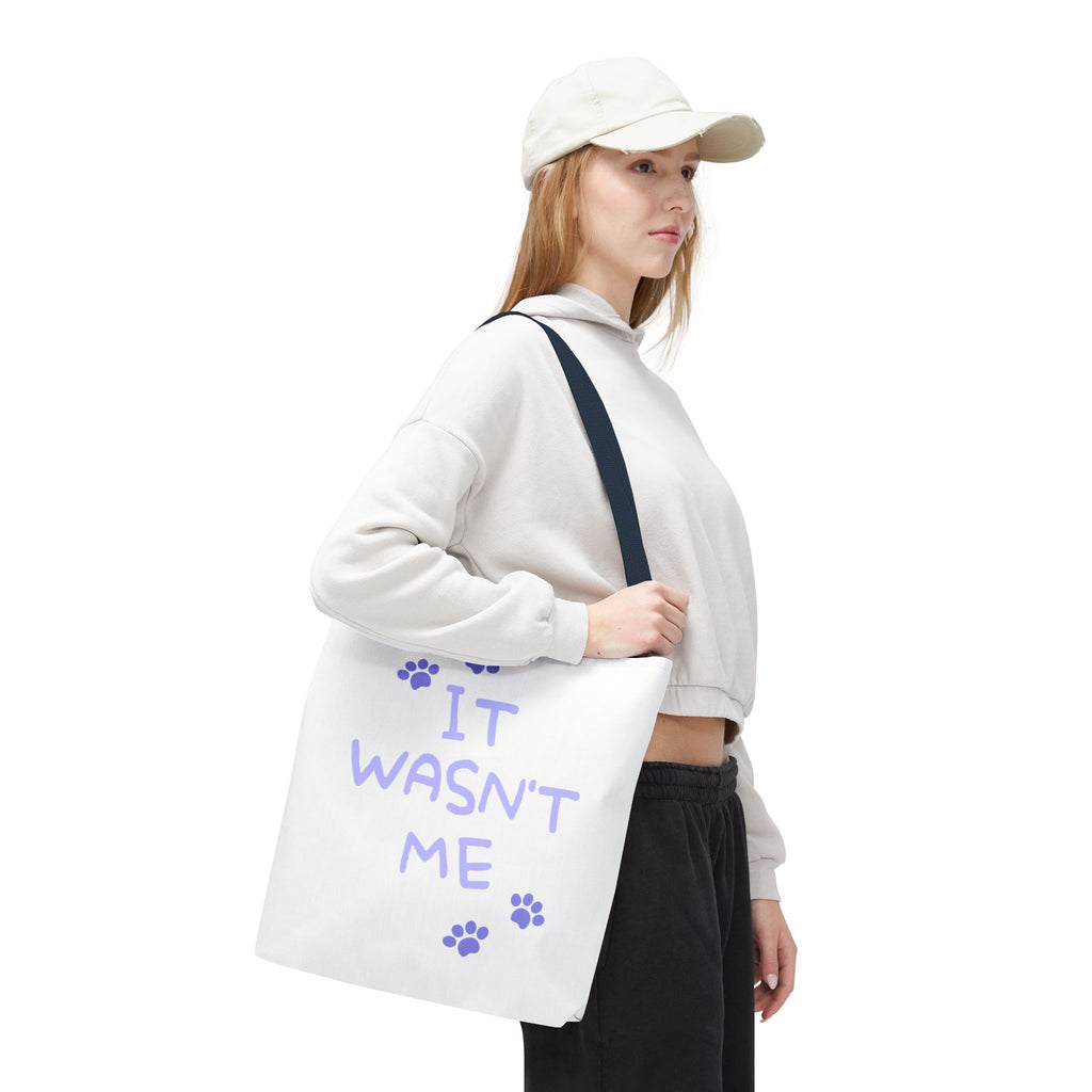 Cat Paw Print Tote — "It Wasn't Me" Funny Cat Tote Bag
