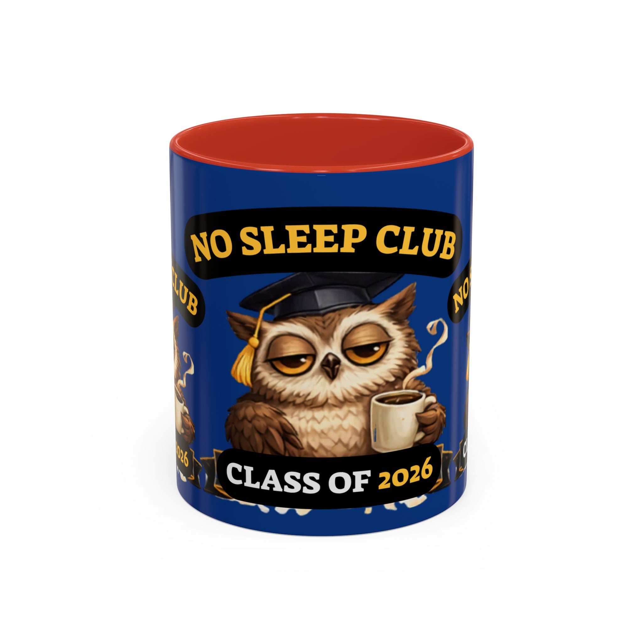 No Sleep Club Class of 2026 Coffee Mug — Graduation Owl Accent Mug (11/15oz)