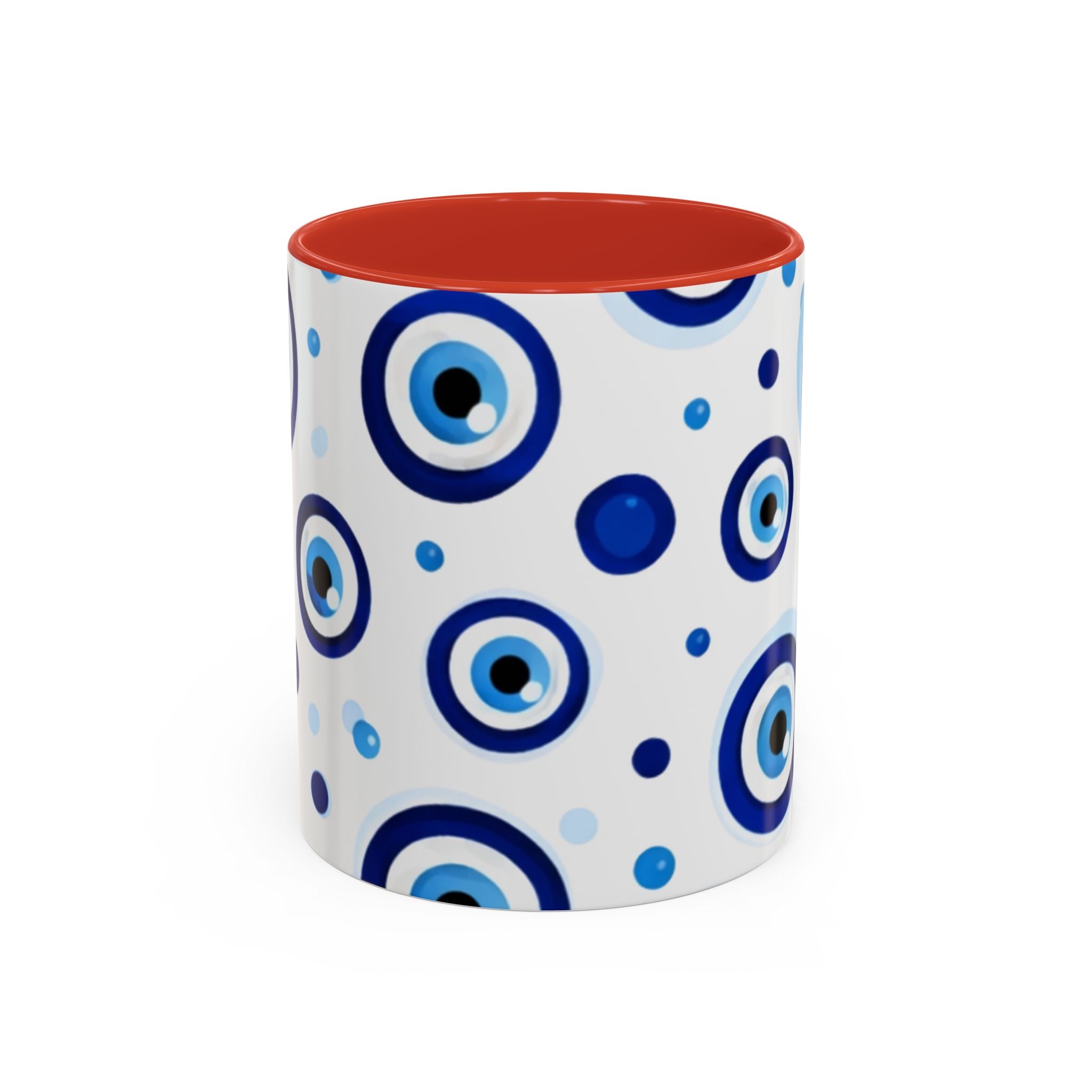 Evil Eye Accent Coffee Mug – Blue Nazar Protection Ceramic Cup (11/15oz)