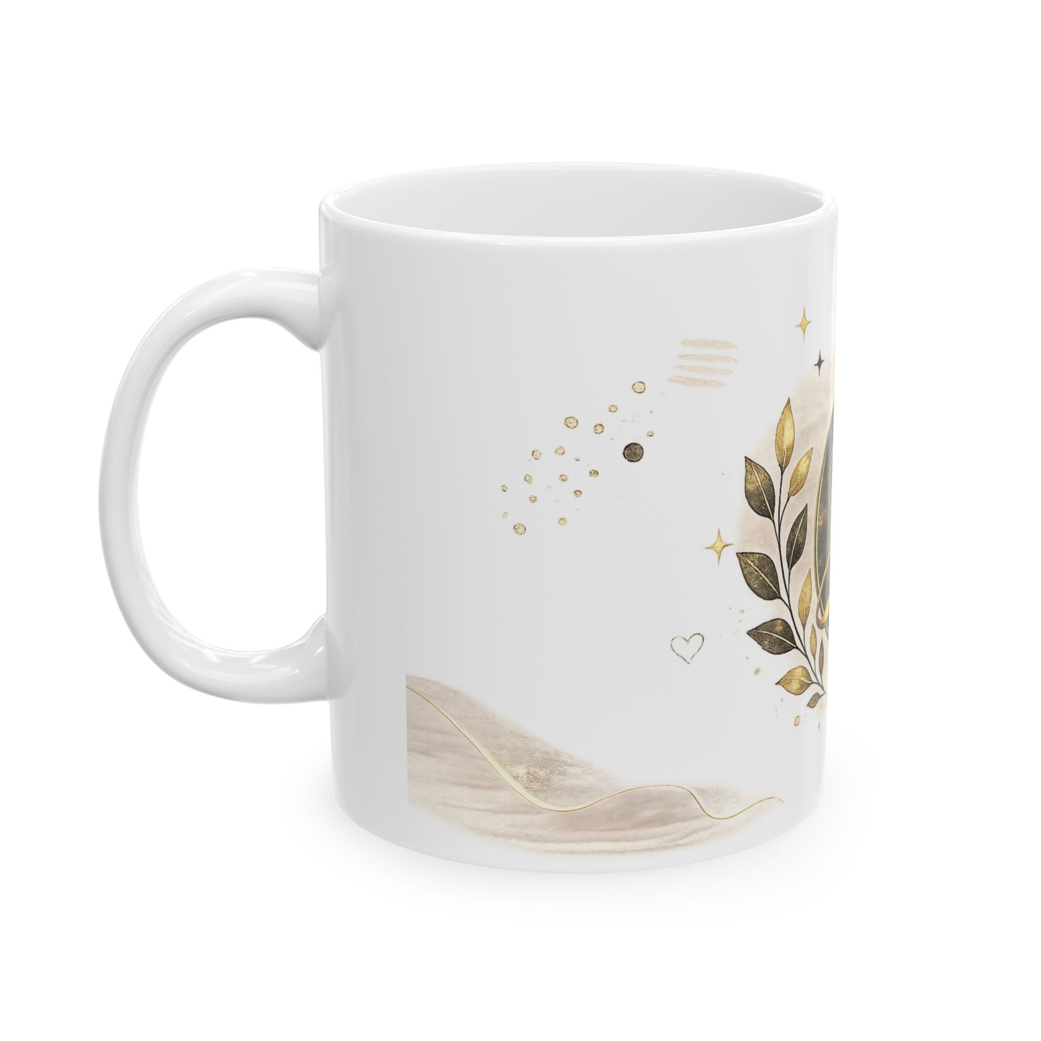 Monogram G Ceramic Mug — Elegant Gold Letter G Coffee Cup