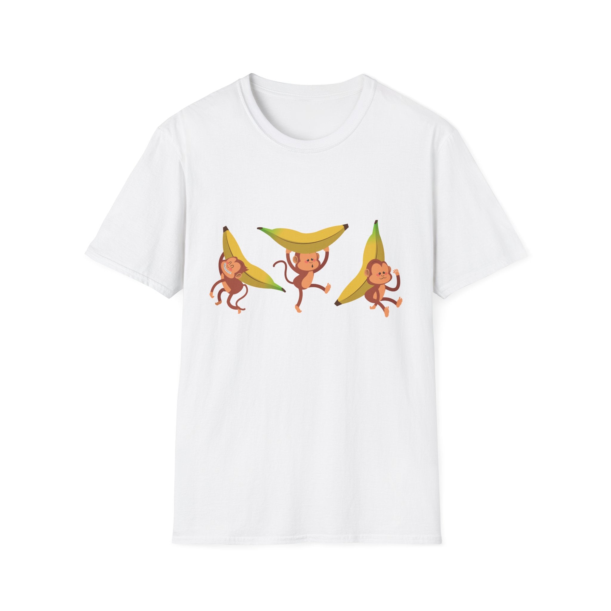 Monkey Banana Dance T-Shirt — Cute Tropical Cartoon Trio Tee